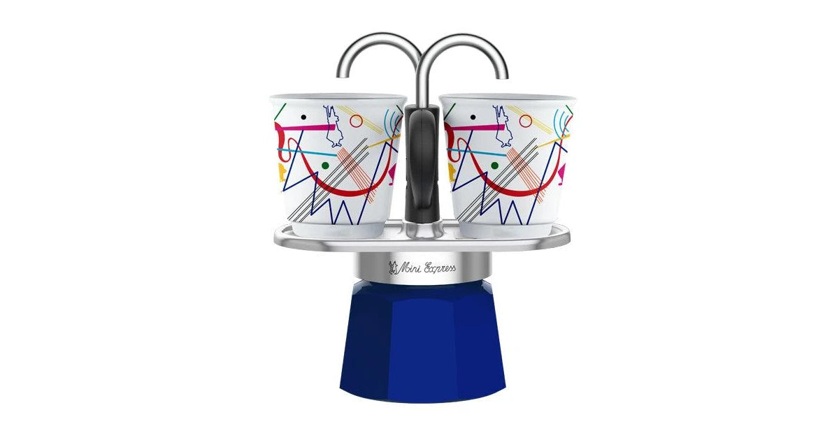 Bialetti Mini Express Kandinsky – 2 Cup (60 ml) with Bicchierini Cups