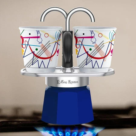Bialetti Mini Express Kandinsky – 2 Cup (60 ml) with Bicchierini Cups
