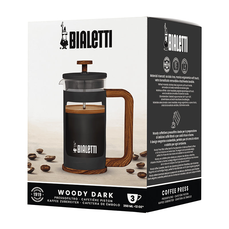 Bialetti Woody Coffee Press – Black – 350 ml