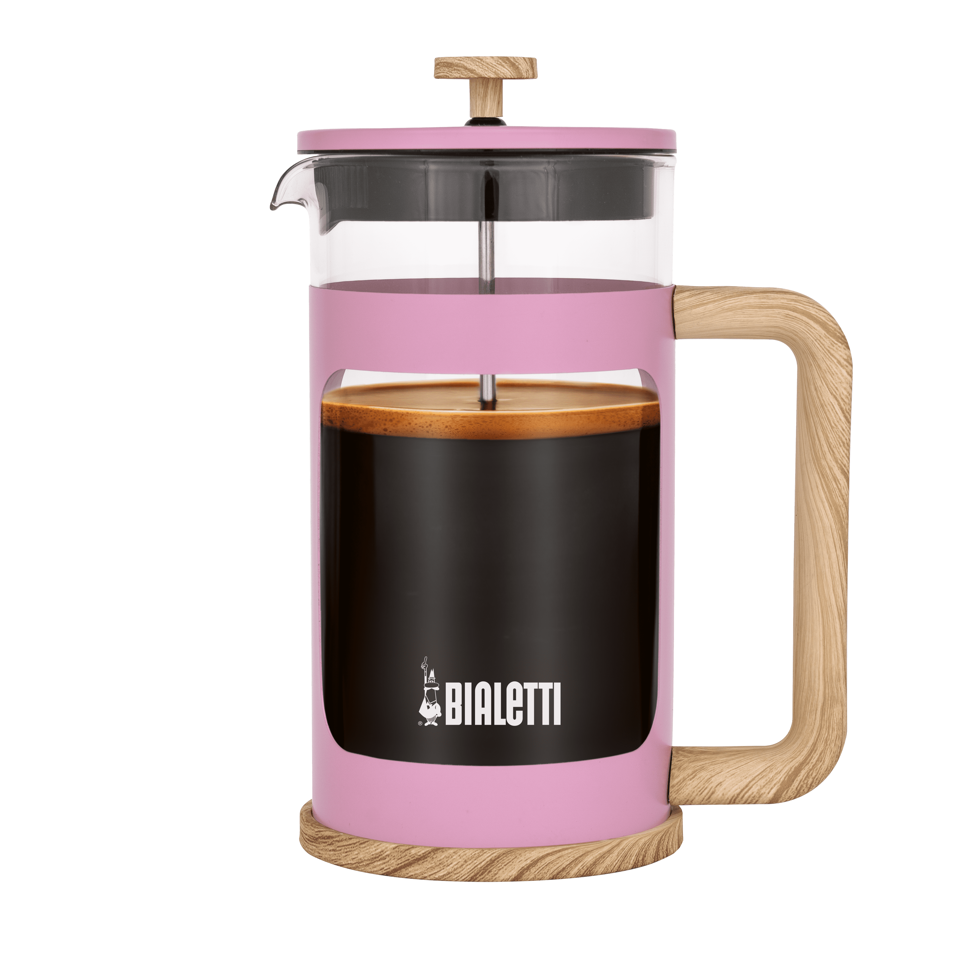 Bialetti Woody Coffee Press – Pink – 1 L