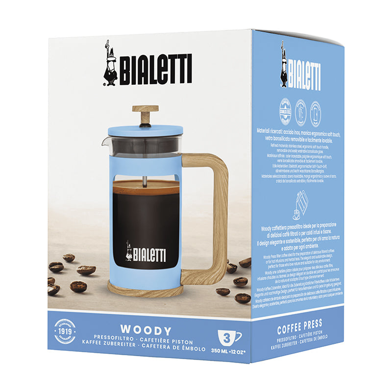 Bialetti Woody Coffee Press – Blue – 350 ml