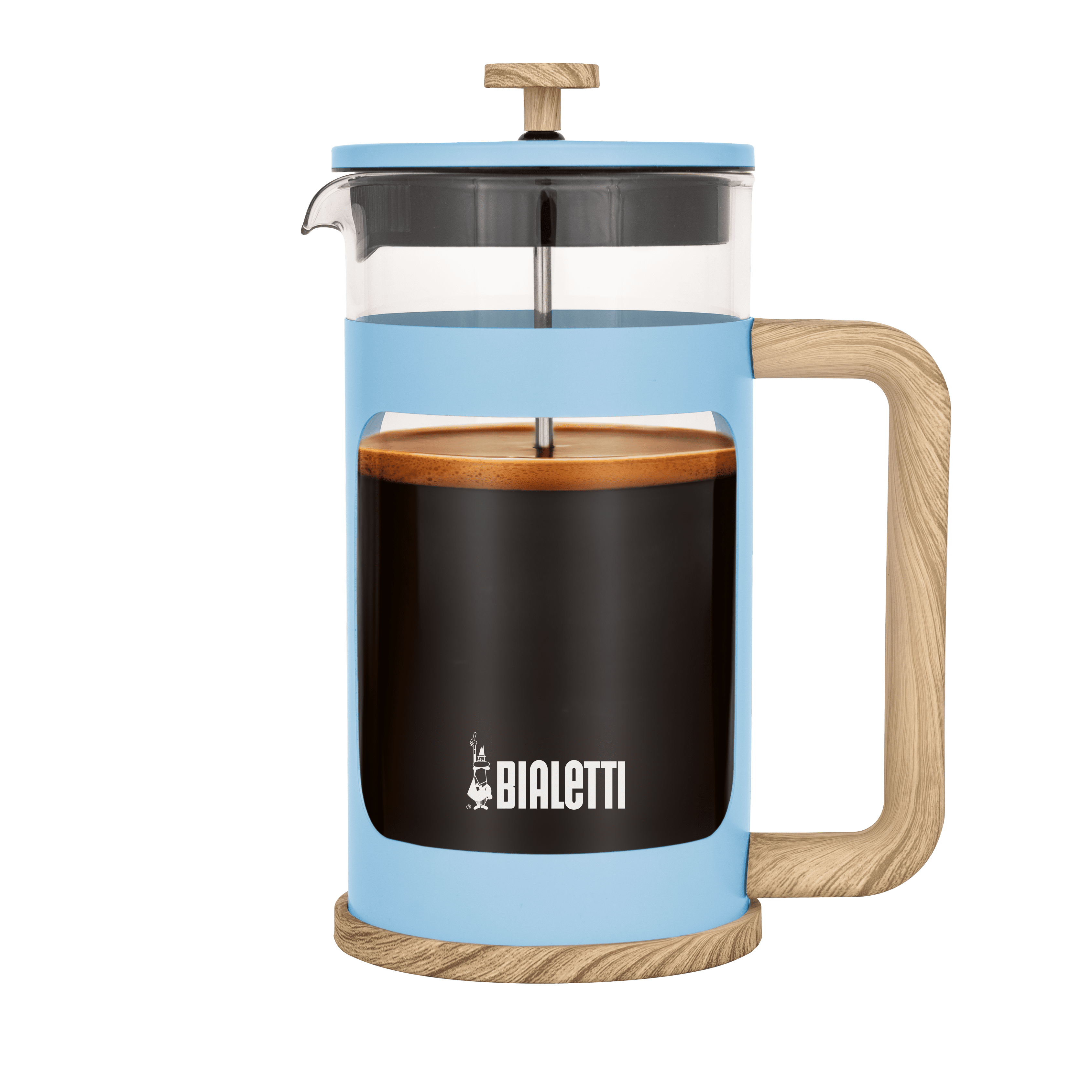 Bialetti Woody Coffee Press – Blue – 1 L