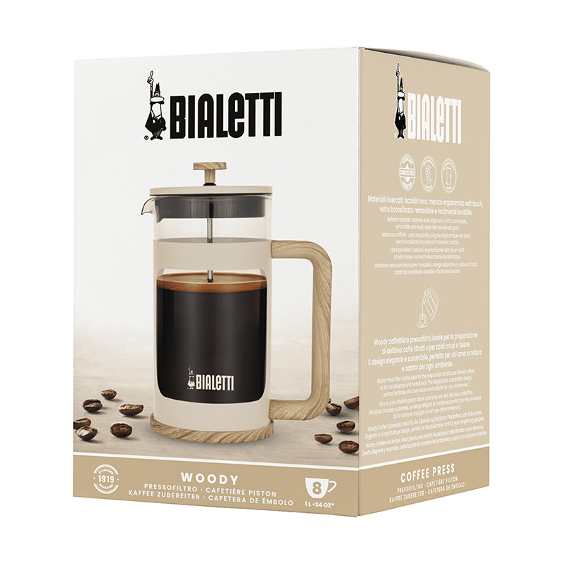 Bialetti Woody Coffee Press – Cream – 1 L