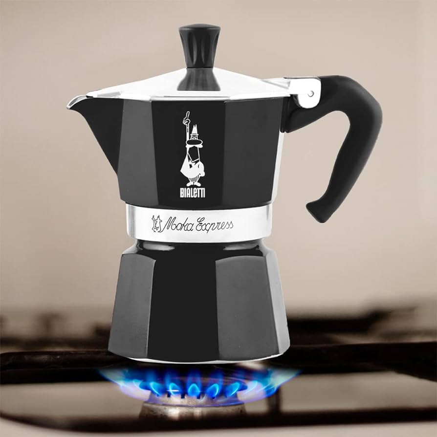 Bialetti Moka Express Black 6 Cup (250 ml) Stovetop Coffee Maker