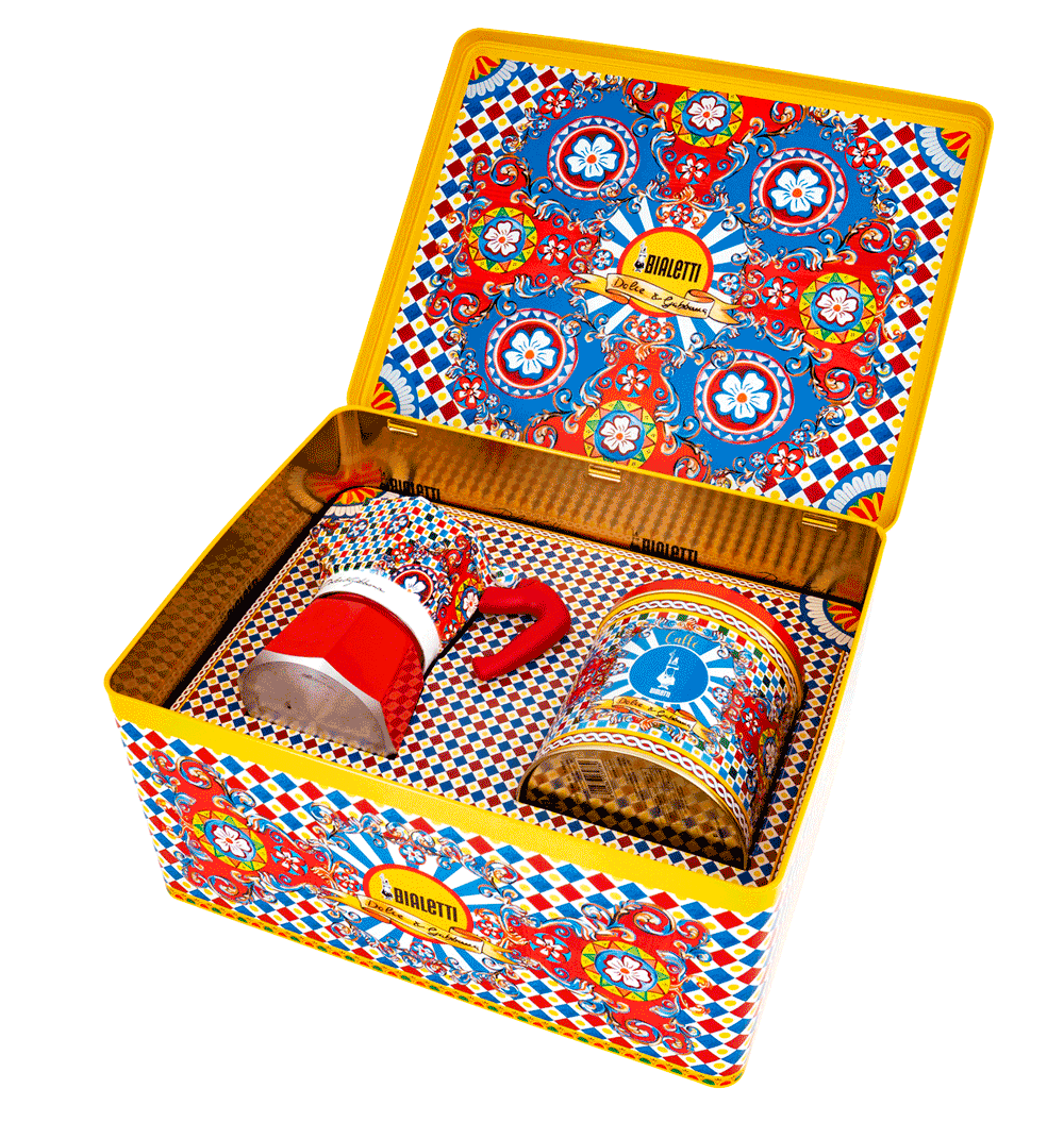 Bialetti Dolce & Gabbana Red Moka 3 Cup (130 ml) + Coffee Tin Gift Set