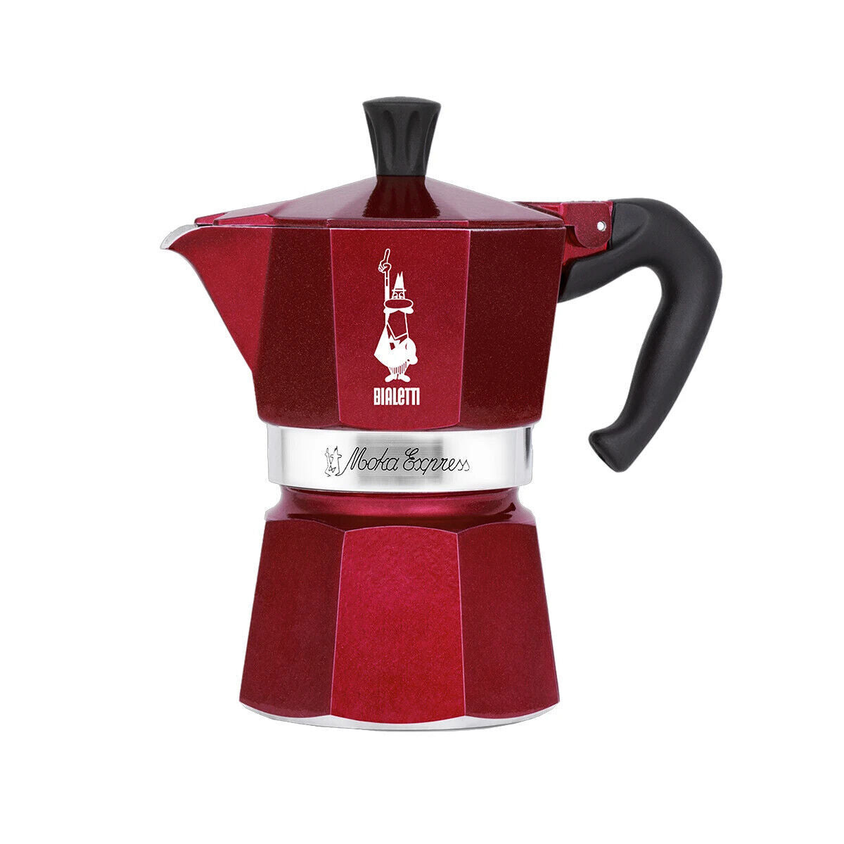 Bialetti Moka Express Red Déco Glamour 3 Cup (130 ml) Stovetop Coffee Maker