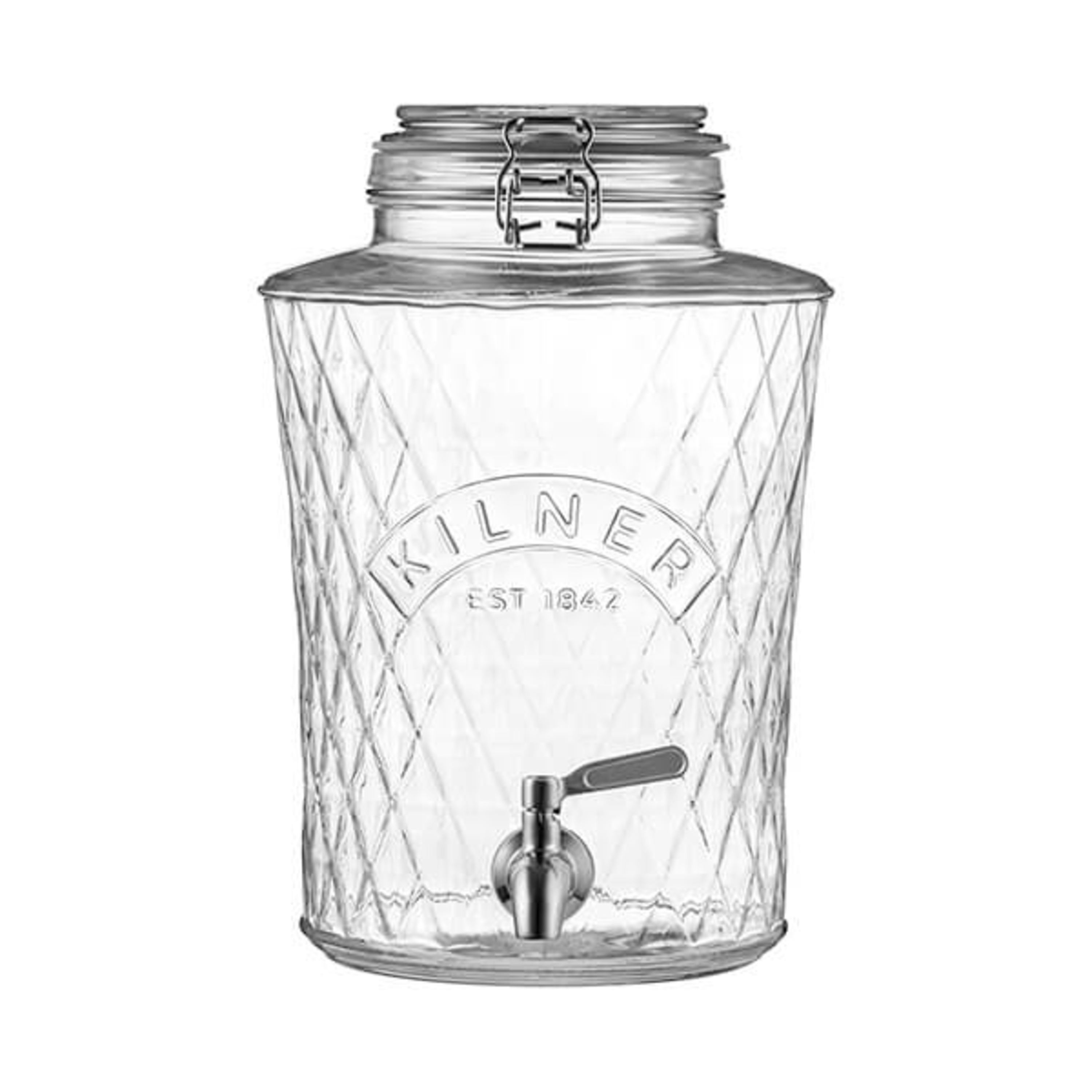 Kilner Diamond Drink Dispenser 5L with Stainless Steel Tap