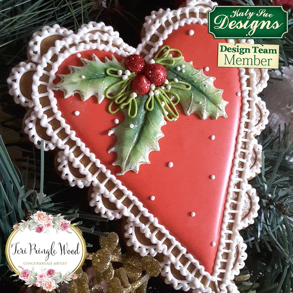 Katy Sue Silicone Mould Holly & Mistletoe
