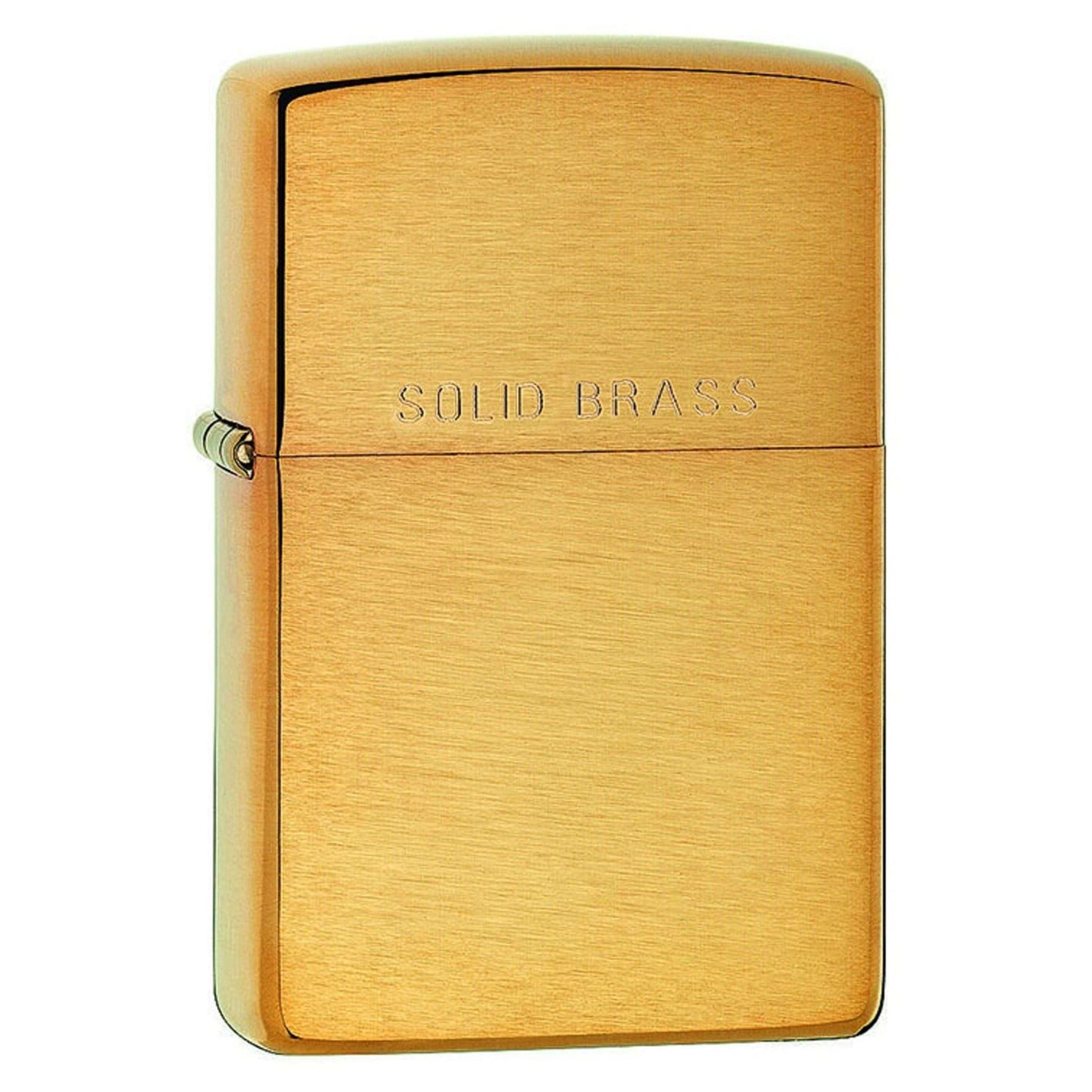 Zippo Brushed Finish Brass with Solid Brass Etch Lighter