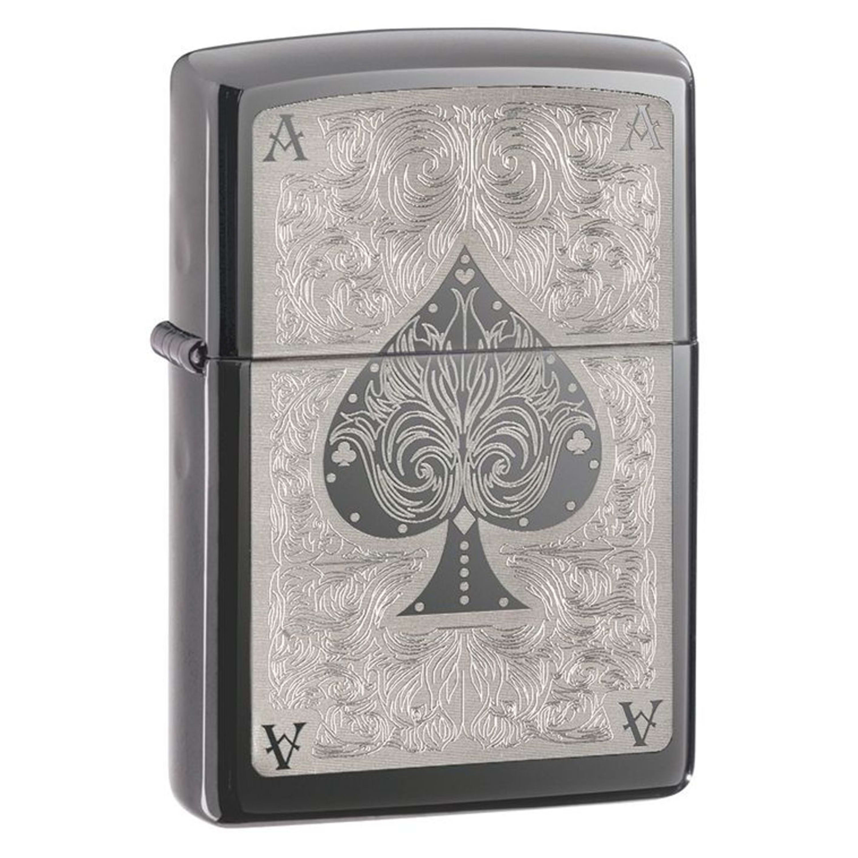 Zippo Lucky Ace Lighter - Black Ice