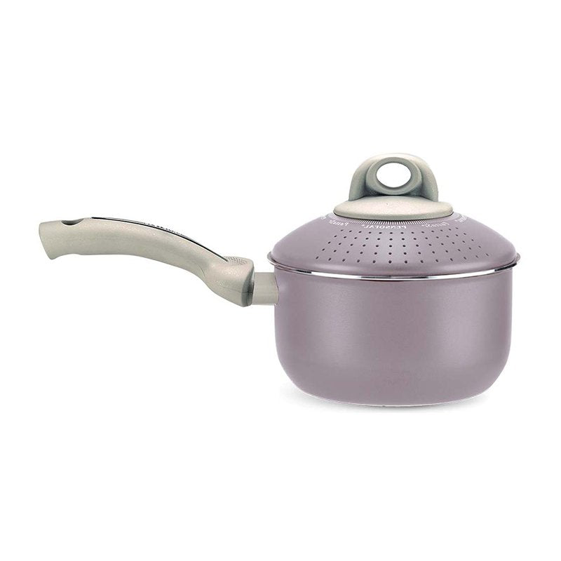 Pensofal 9pc Set, 2 Frypans, PastasiBaby/Family, Saucepan, GlassLids, Rose Pink