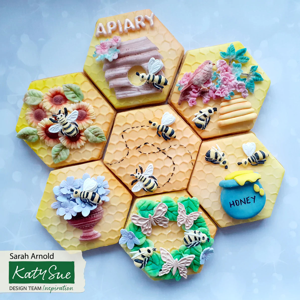 Katy Sue Silicone Mould Honeycomb & Bees