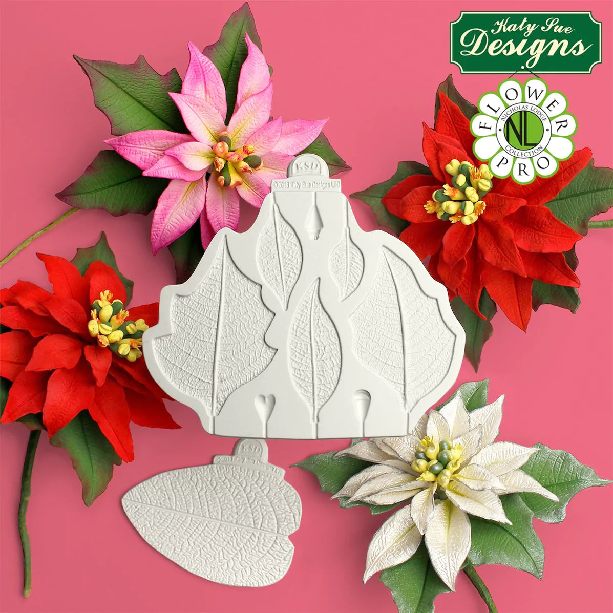 Katy Sue Silicone Mould & Veiner Poinsettia