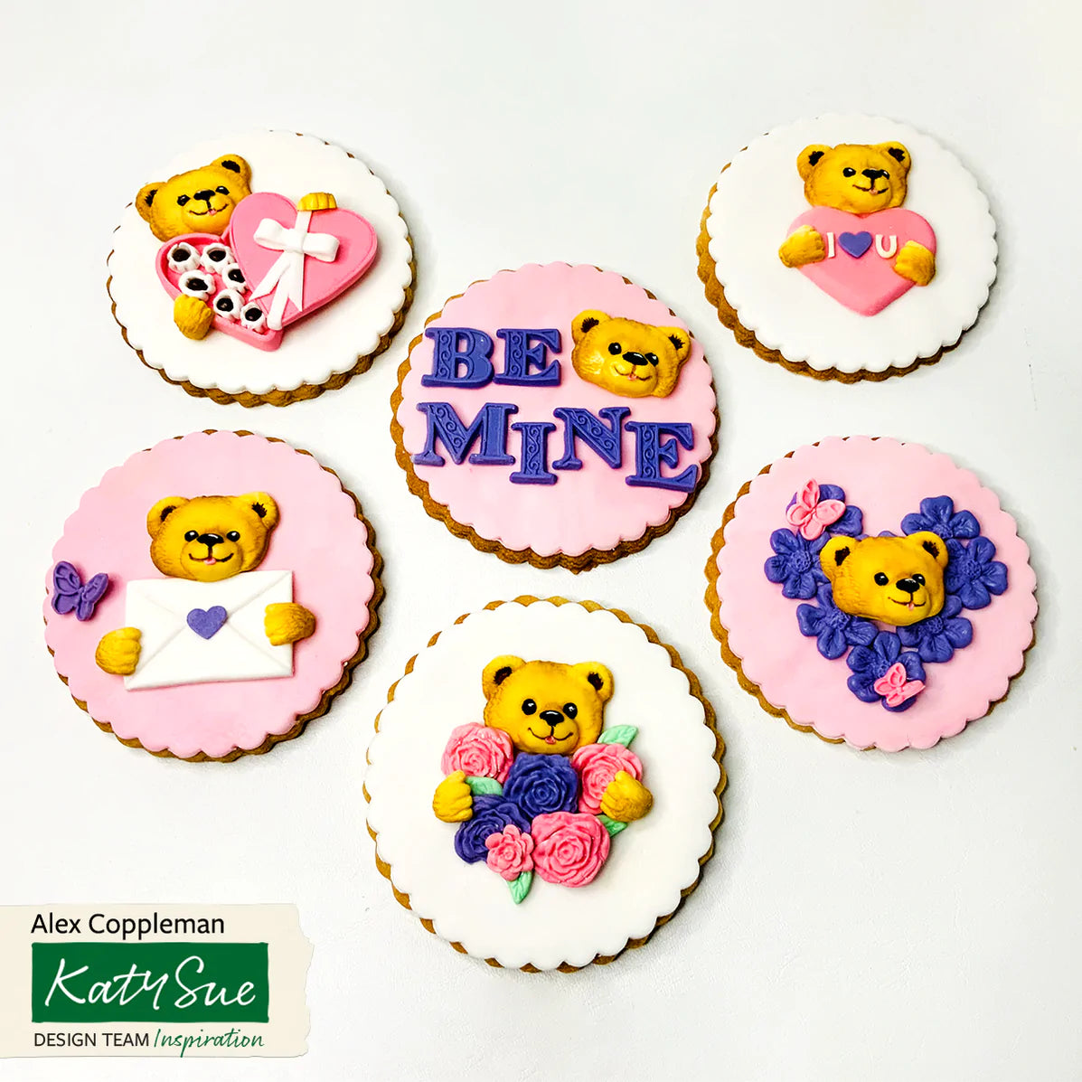 Katy Sue Silicone Mould Teddy & Heart