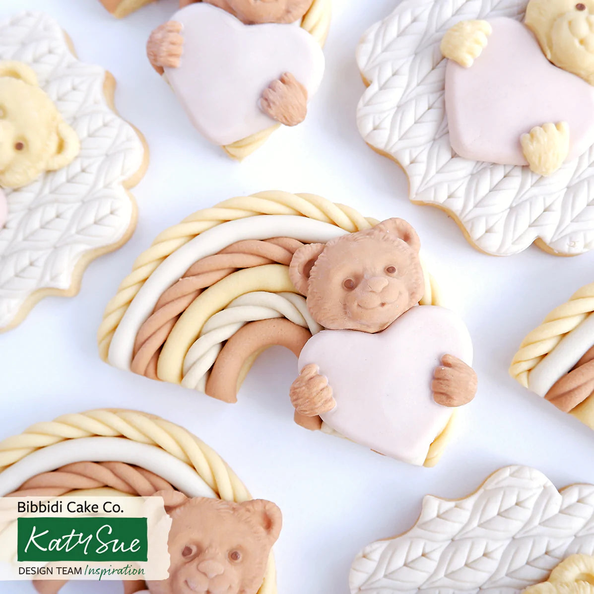 Katy Sue Silicone Mould Teddy & Heart