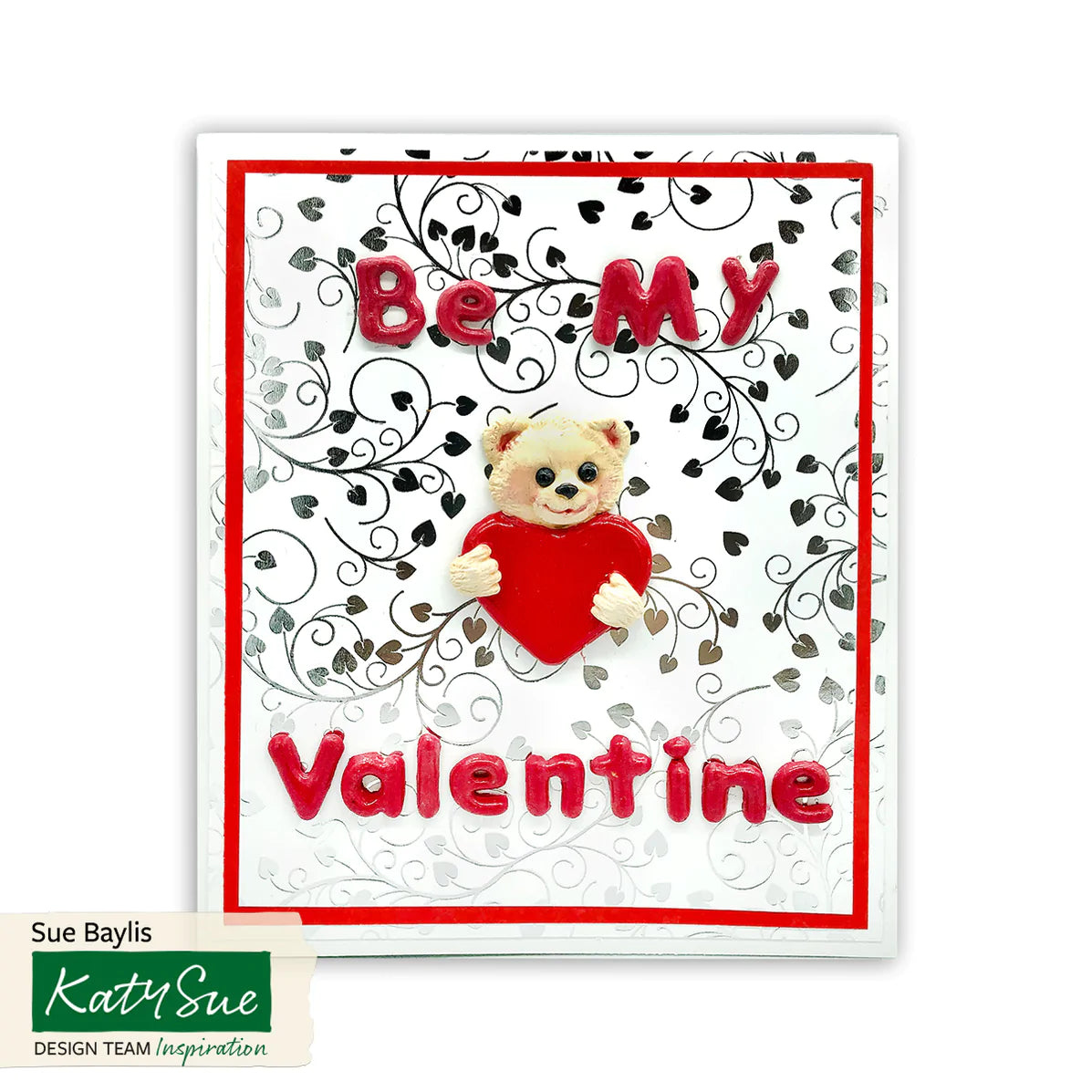 Katy Sue Silicone Mould Teddy & Heart