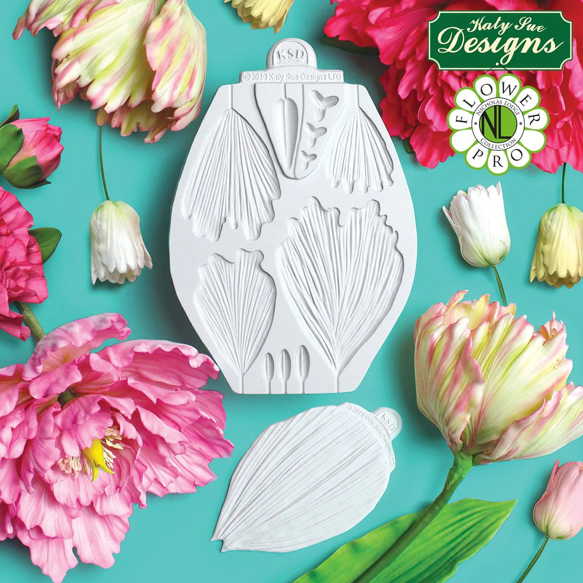 Katy Sue Silicone Mould & Veiner Peony & Tulip