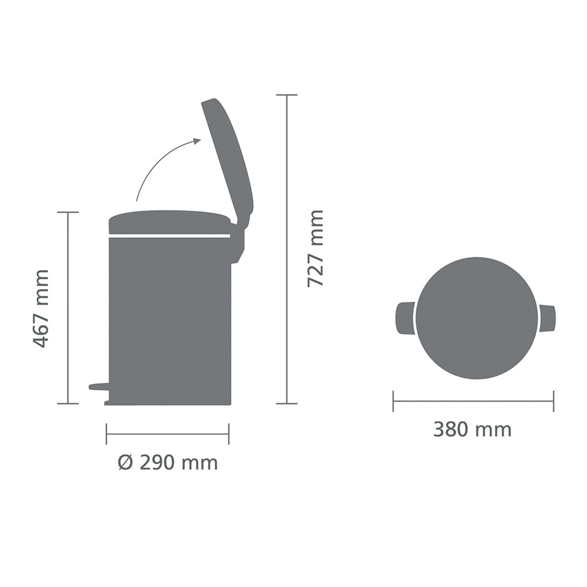 Brabantia Pedal Bin newICON 20L Platinum