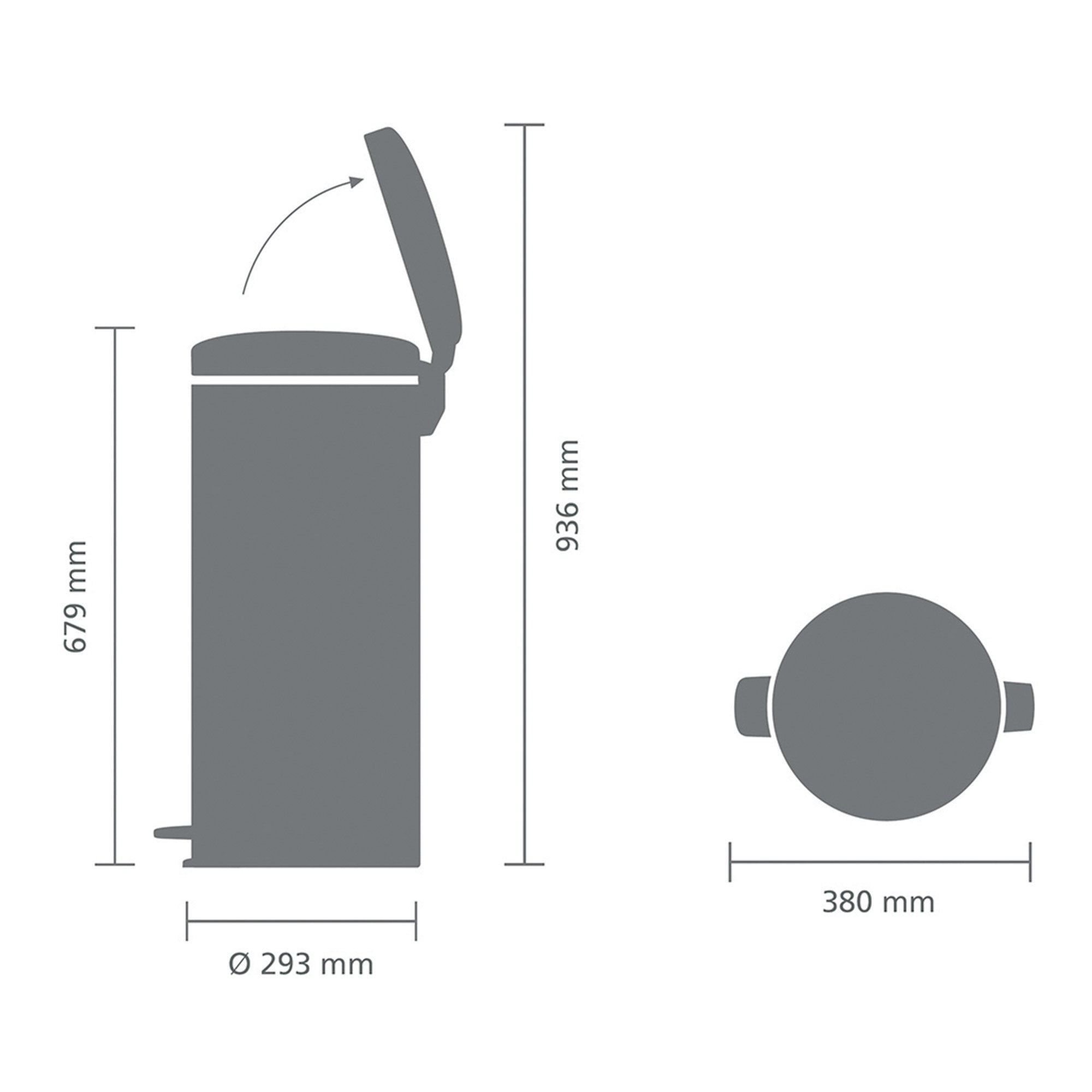 Brabantia Pedal Bin newICON 30L FPP Matt Steel