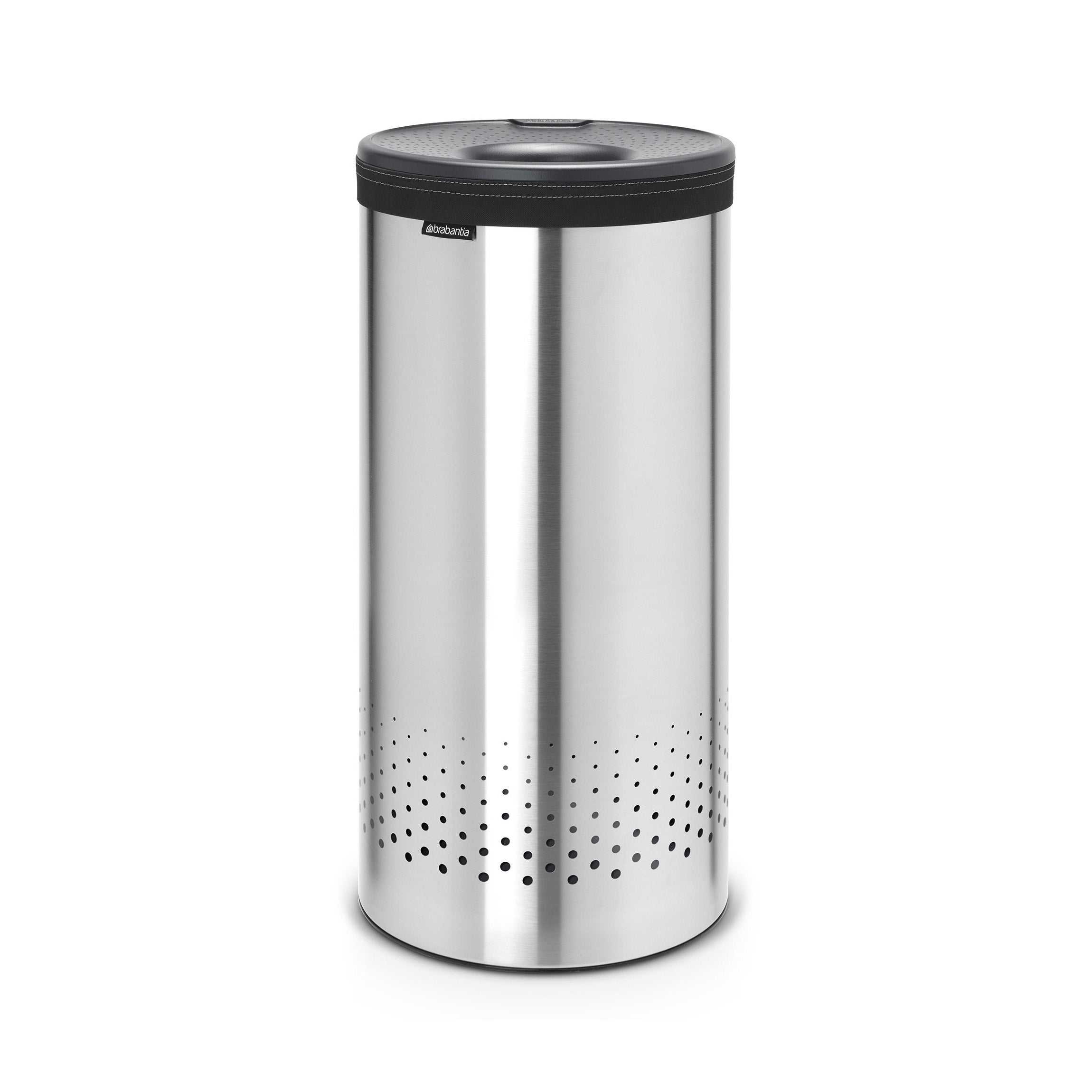 Brabantia Laundry Bin 35 Litre - Matt Steel with Dark Grey Lid