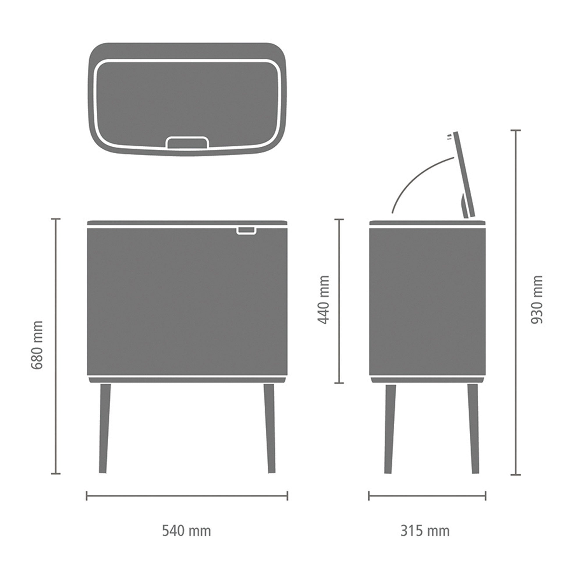 Brabantia BO Touch Bin 36L Matt Black