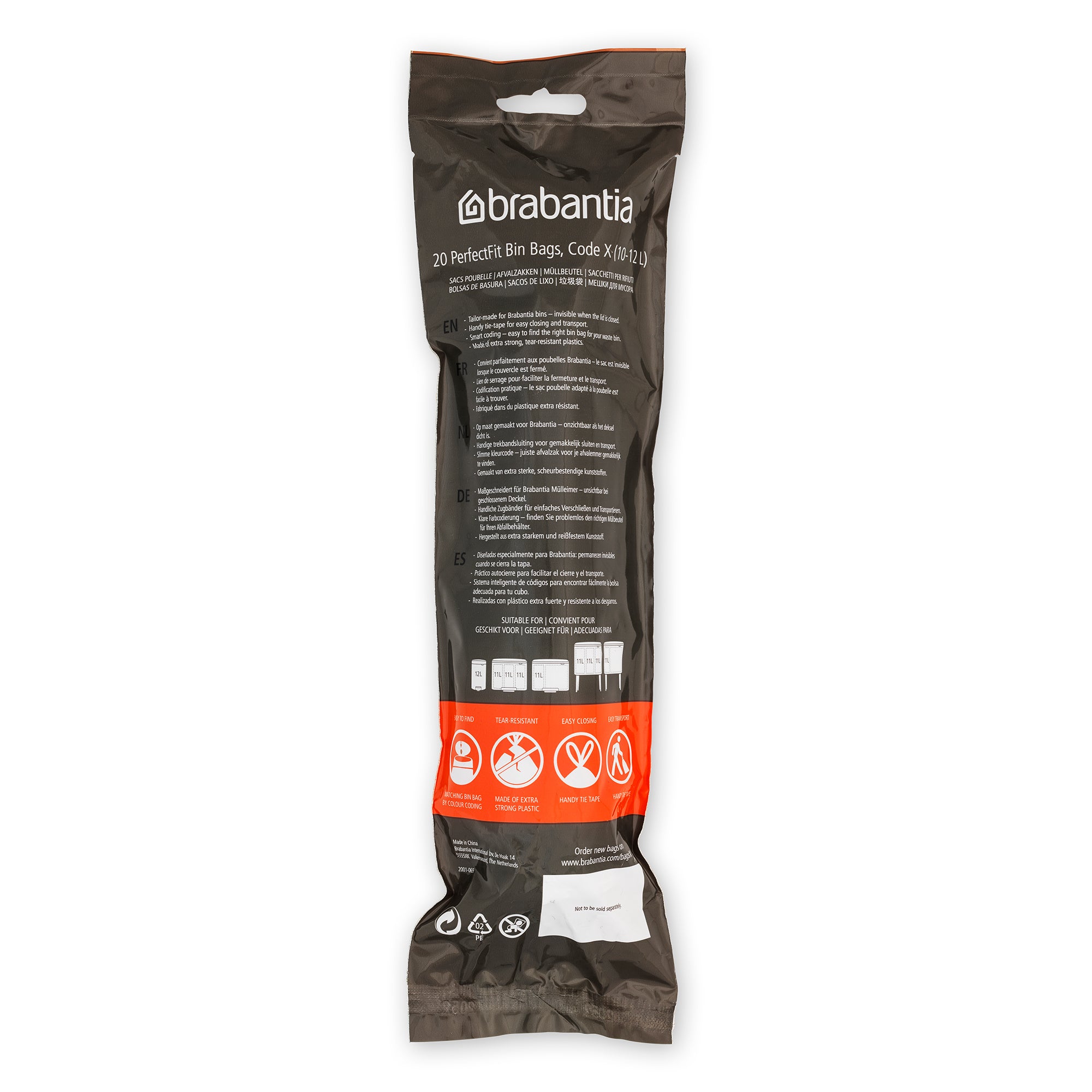 Brabantia Bin Liner Code X 10-12L (BO/ICON) 20 Bags/Roll