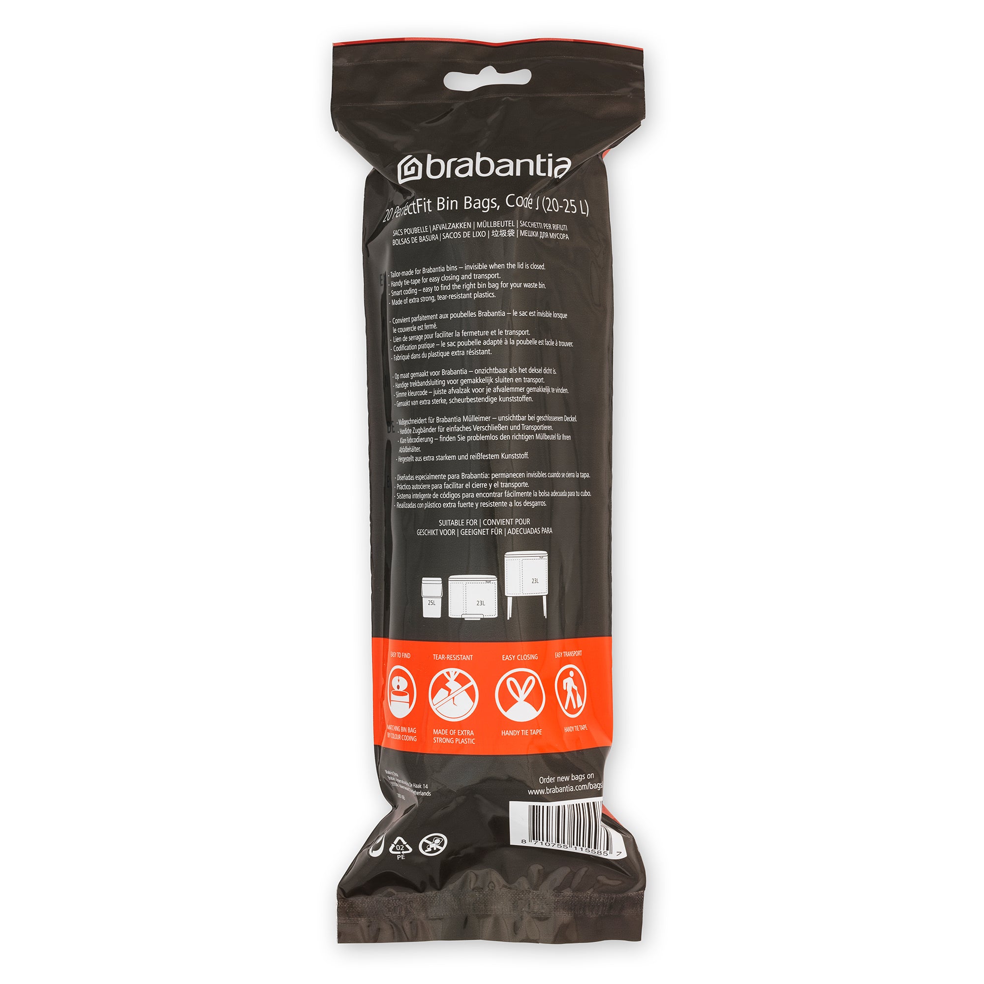 Brabantia Bin Liner Code J 23L (BO) 20 Bags/Roll