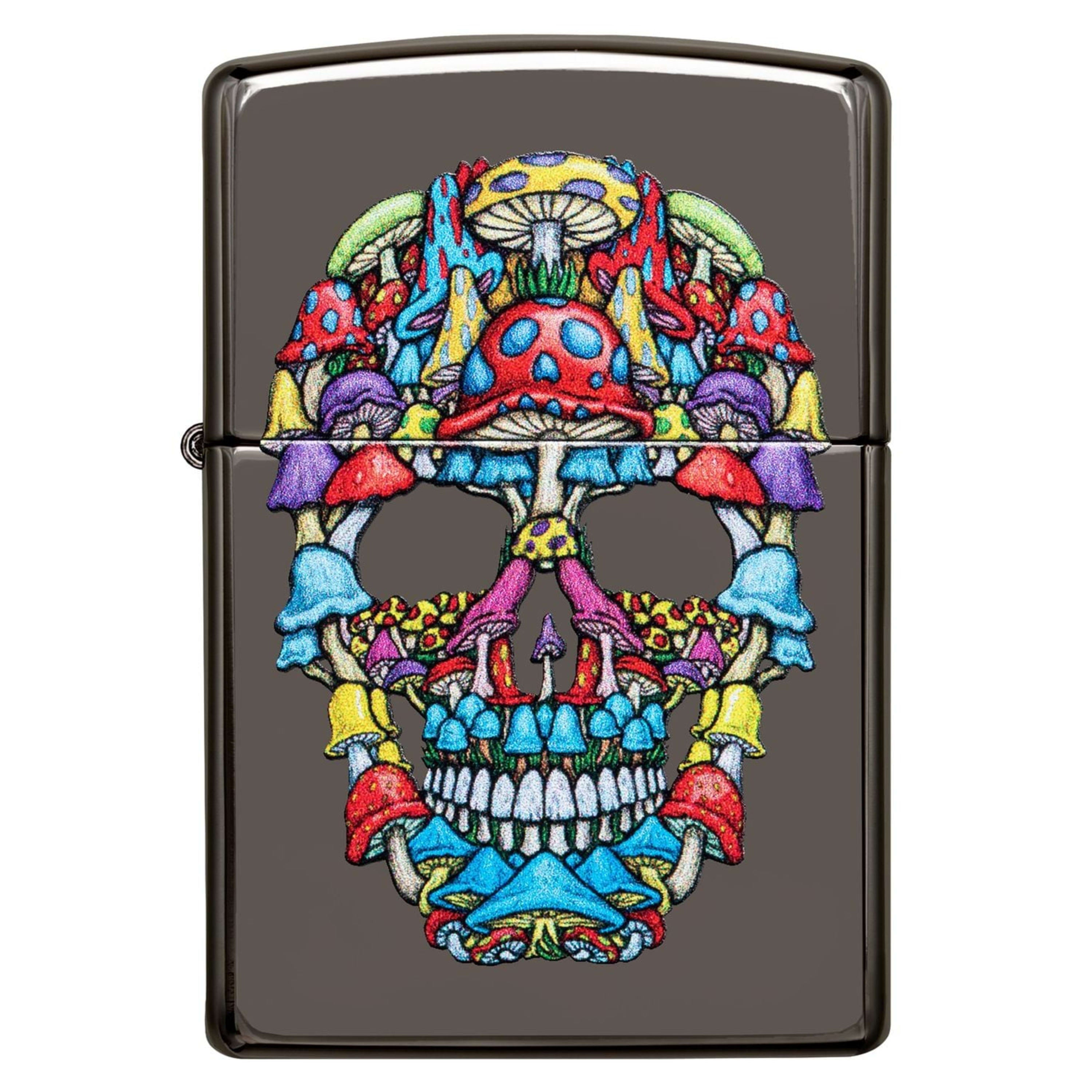 Zippo Black Ice Coloured Skull Lighter