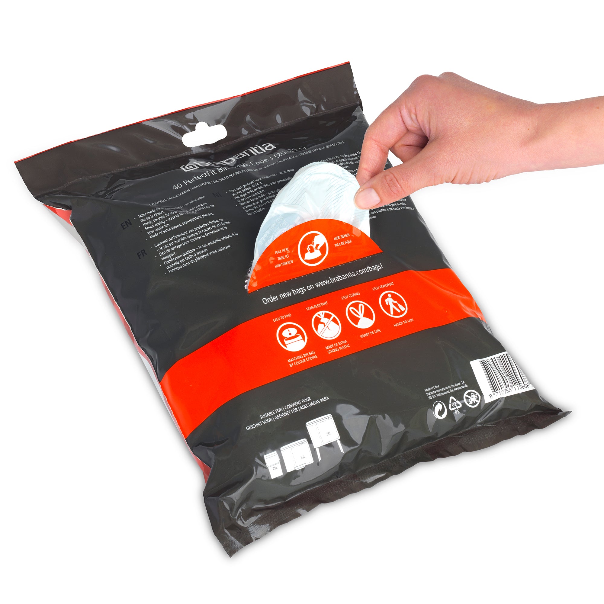 Brabantia Bin Liner Dispenser Pack Code J 23L (BO) 40 Bags