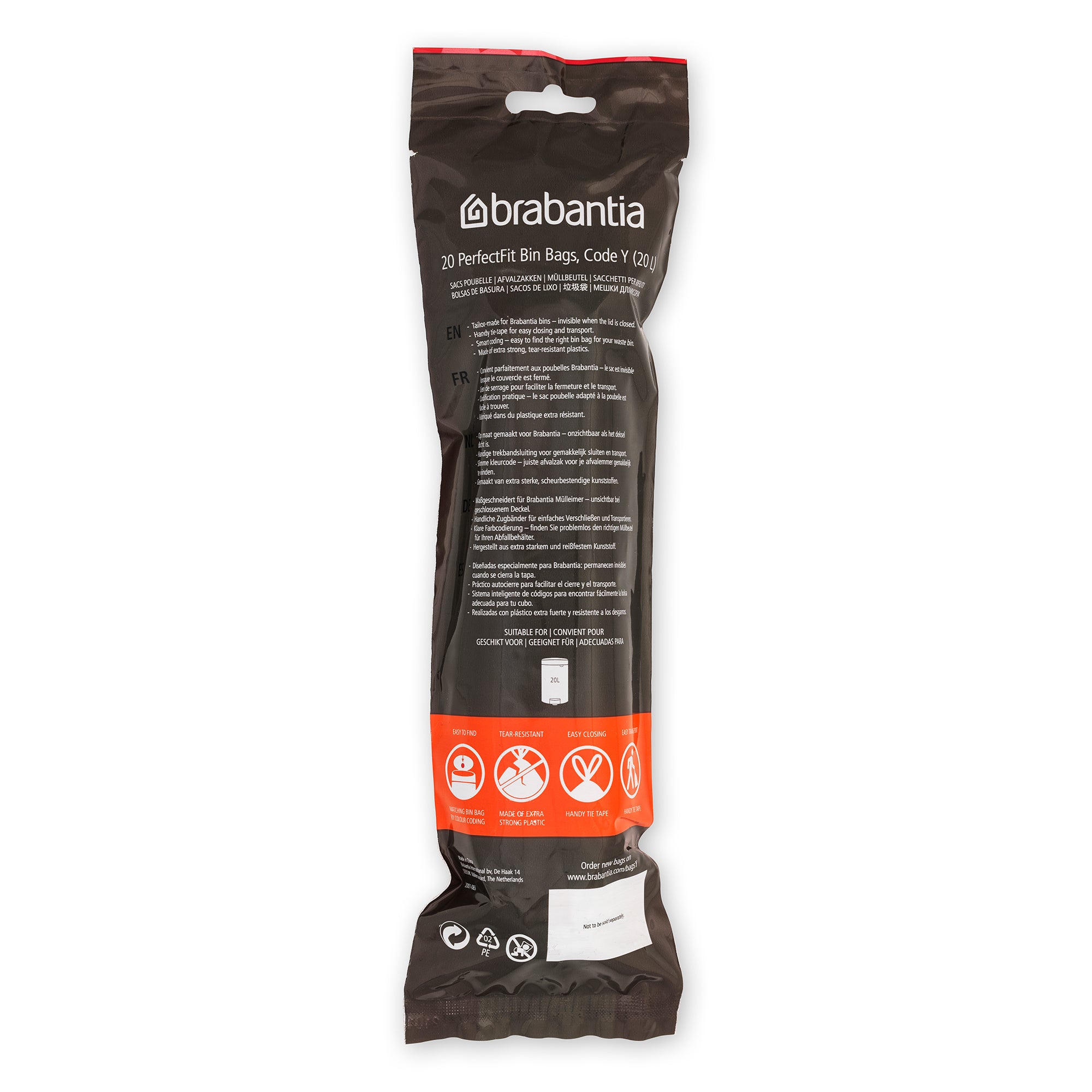 Brabantia Bin Liner Code Y (20 Litre nICON) 20 Bags/Roll