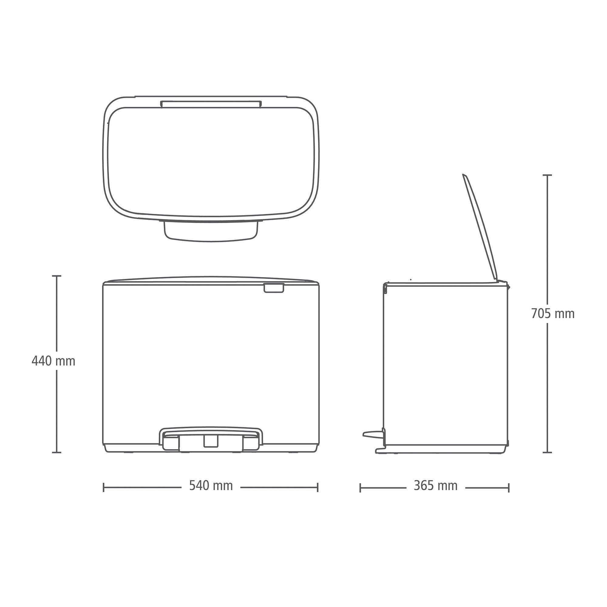 Brabantia BO Pedal Bin 36L Matt Steel FPP