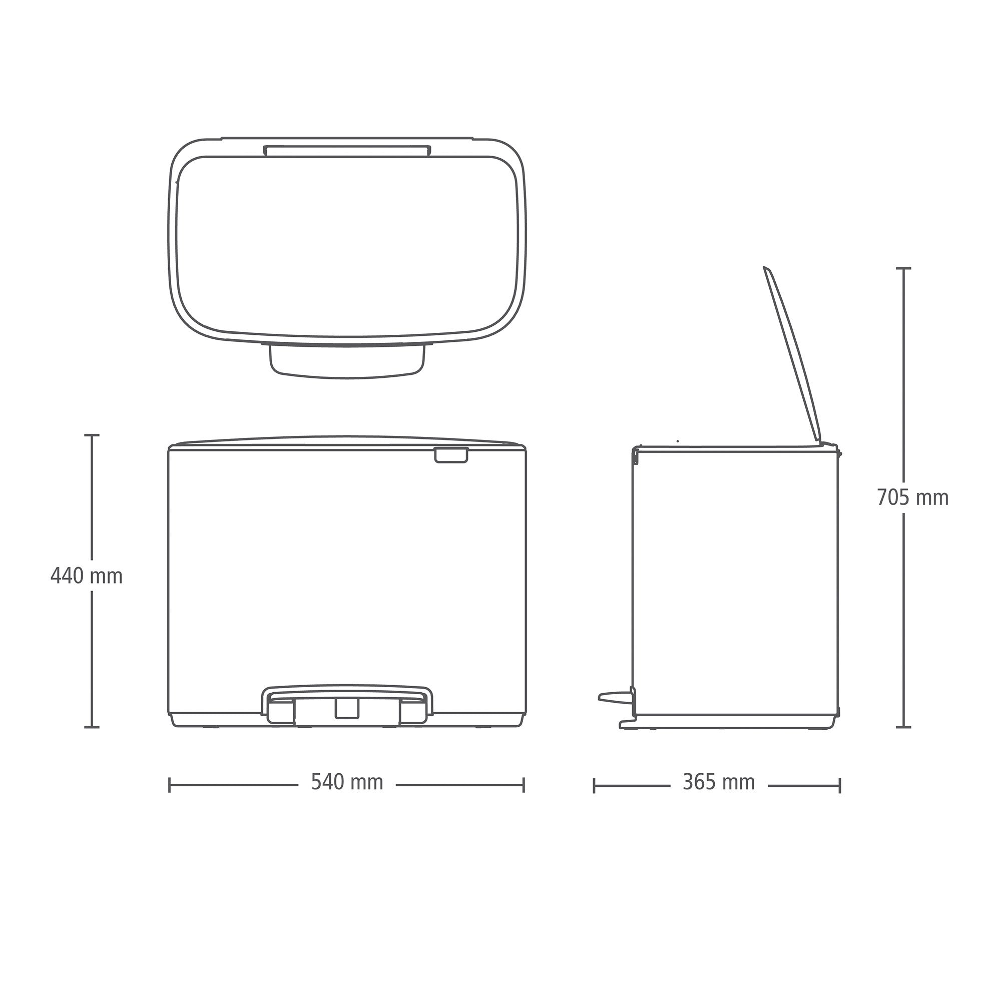 Brabantia BO Pedal Bin 11/23L White
