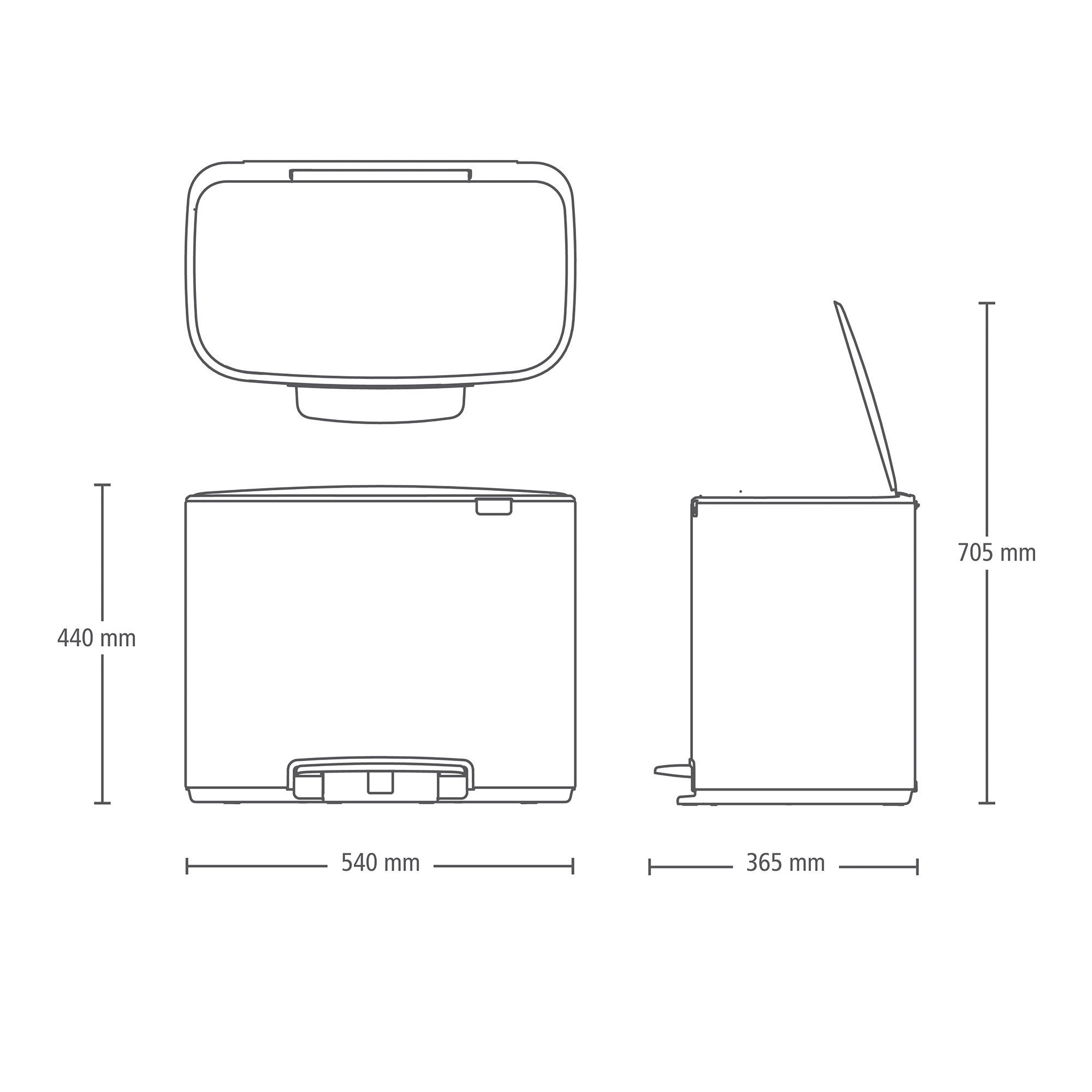 Brabantia BO Pedal Bin 11/23L Matt Black