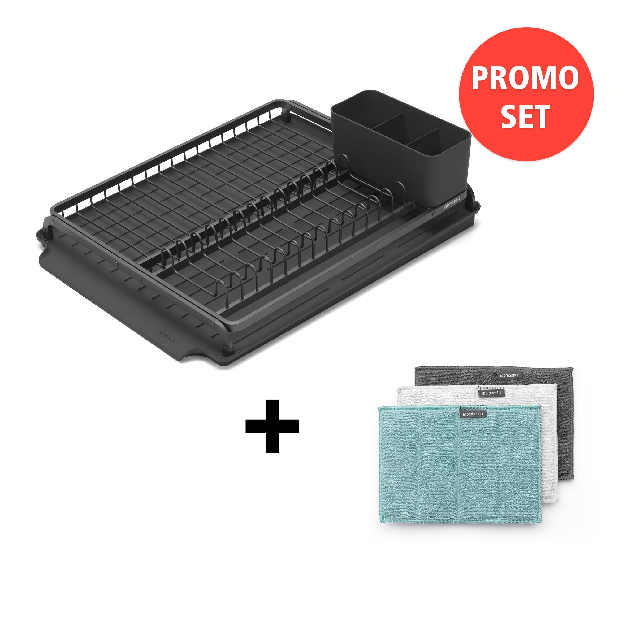 Brabantia Dish Drying Rack + Microfibre Cleaning Pads