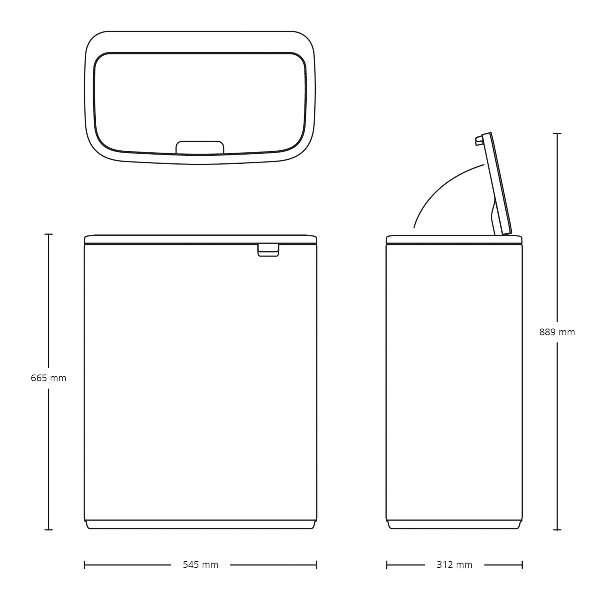 Brabantia BO Touch Bin 60L White