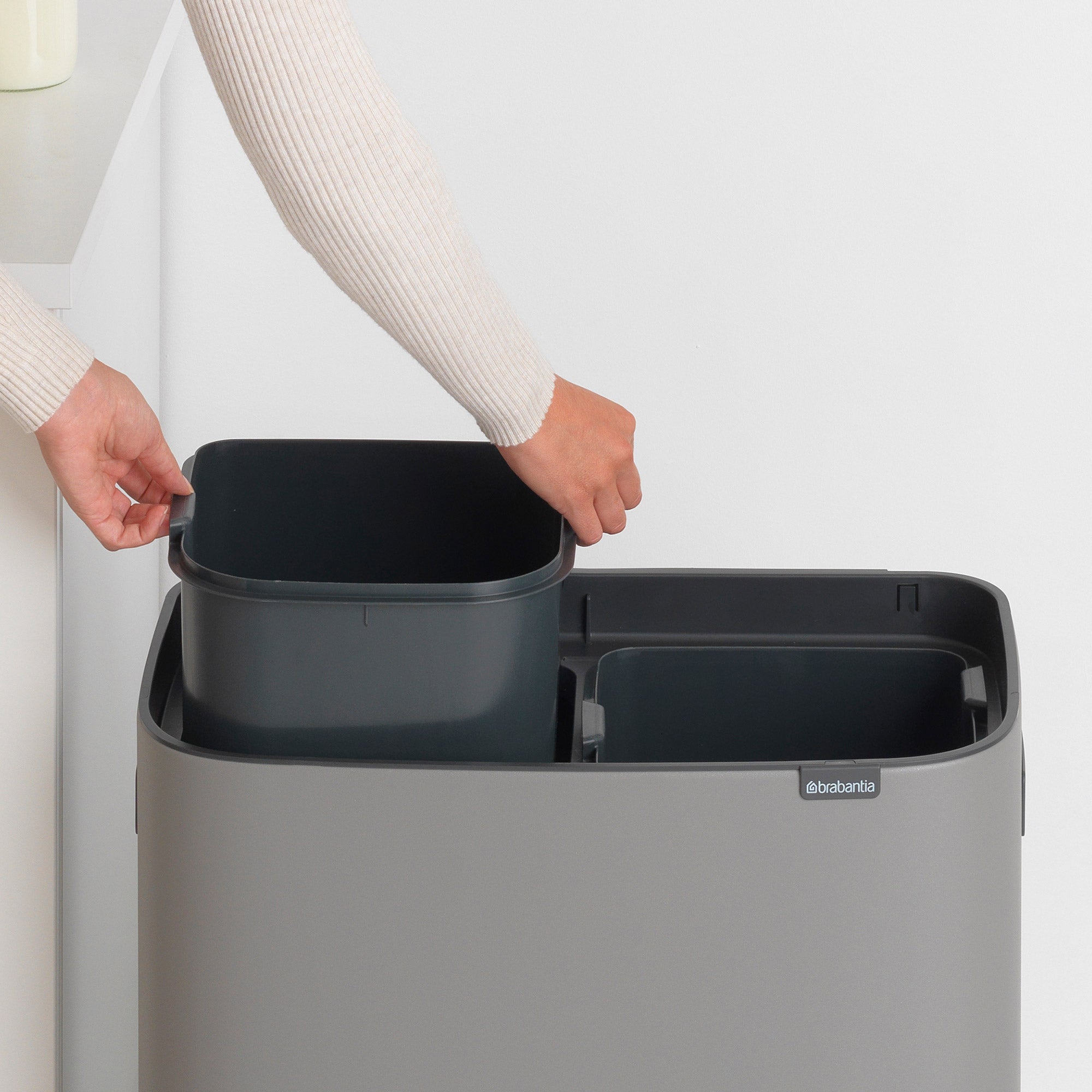 Brabantia BO Touch Bin 2 x 30L Mineral Concrete Grey