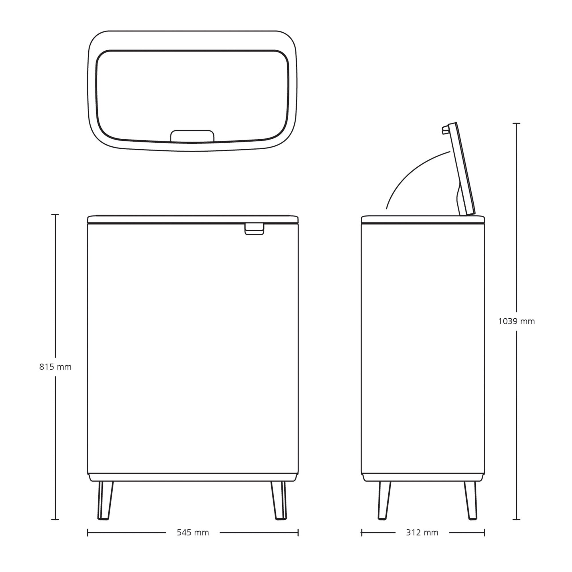Brabantia BO Touch Bin Hi 60L White