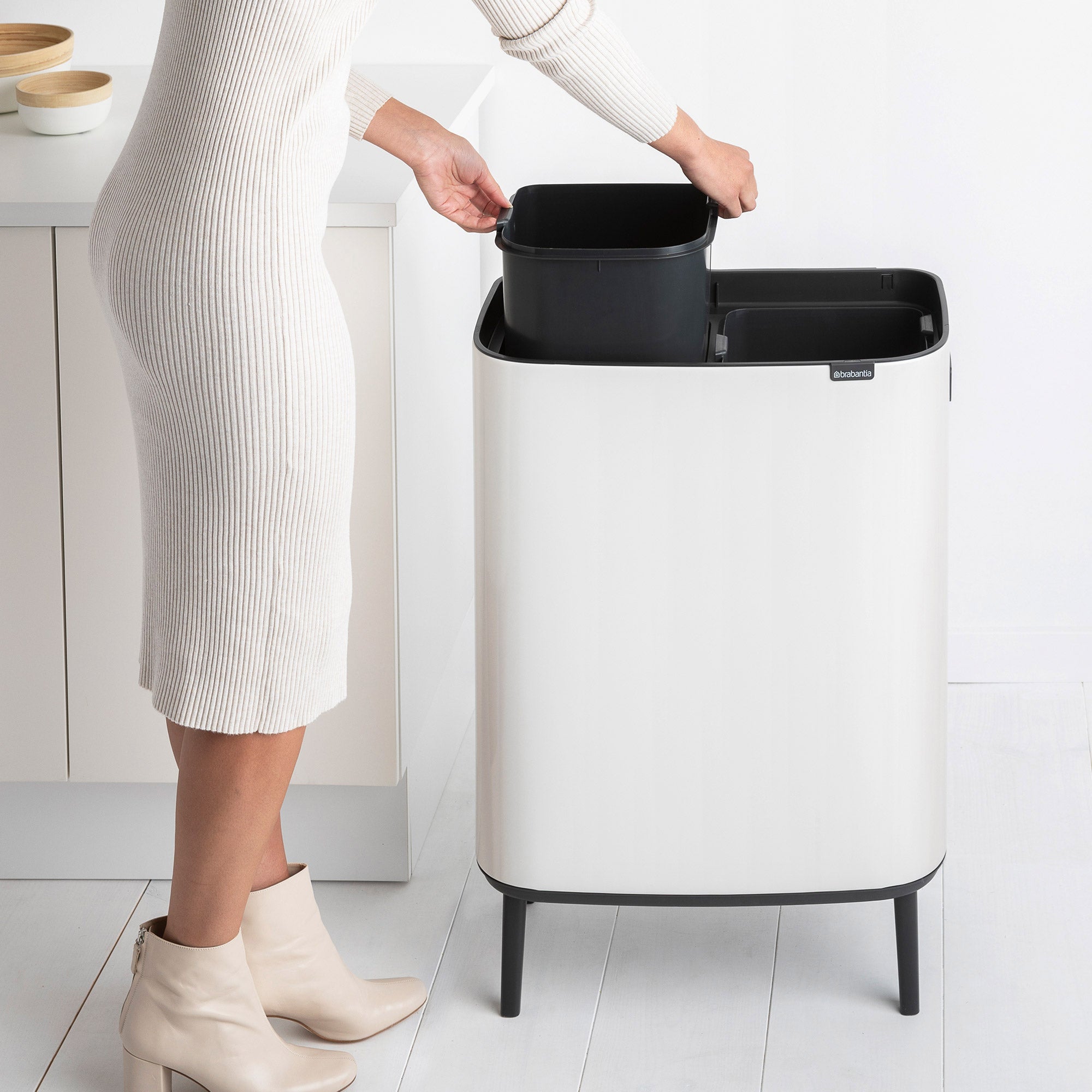 Brabantia BO Touch Bin Hi 2 x 30L White