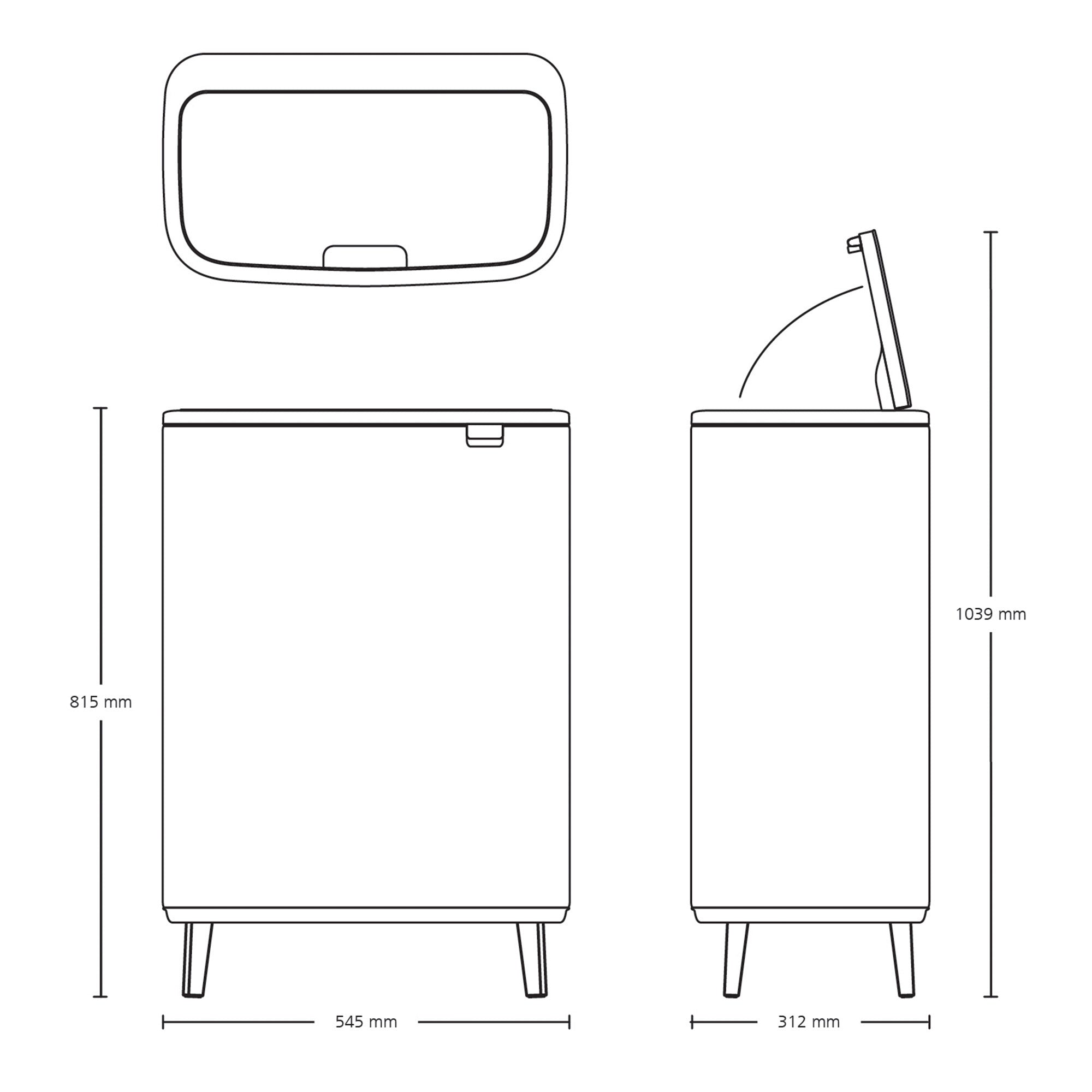 Brabantia BO Touch Bin Hi 2 x 30L White