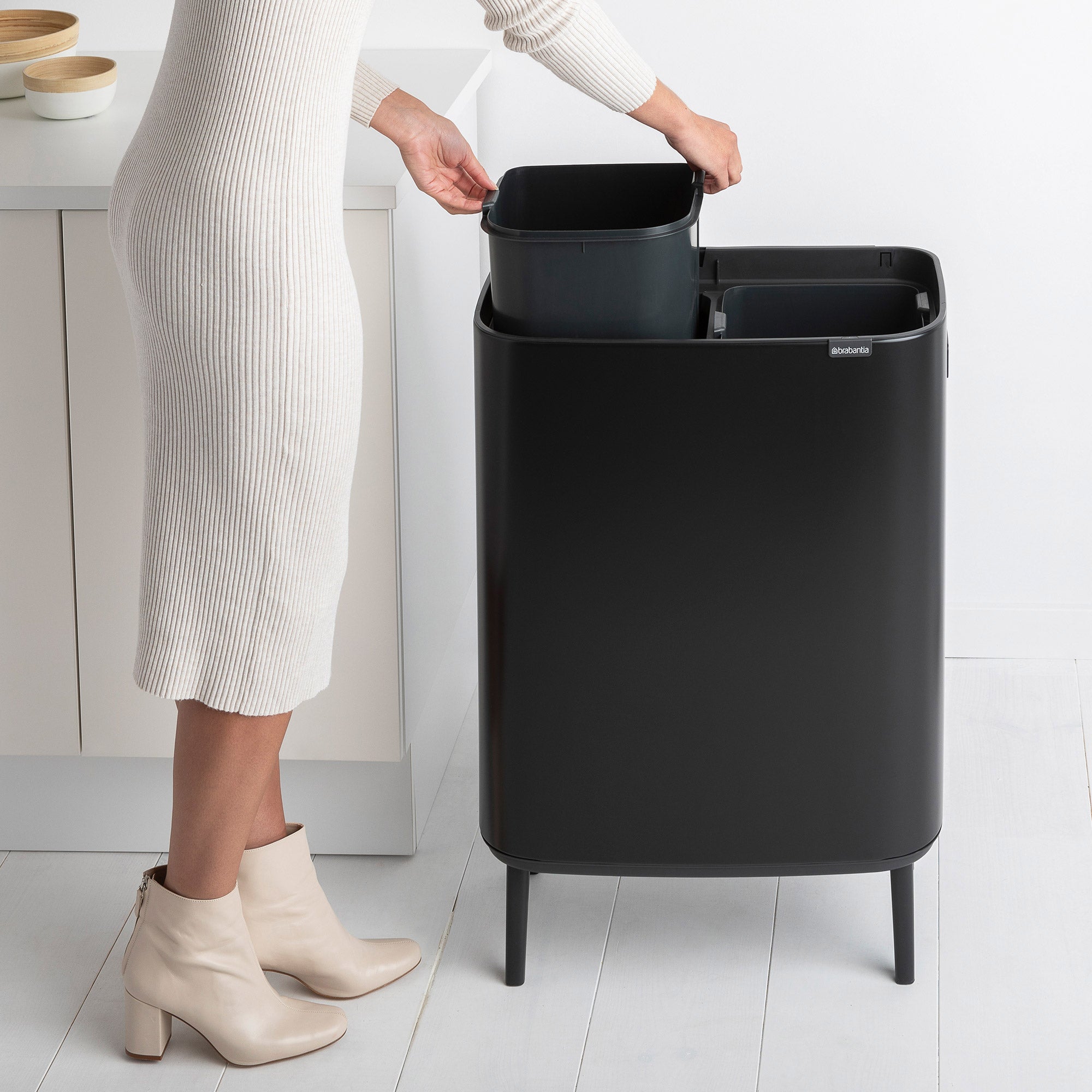 Brabantia BO Touch Bin Hi 2 x 30L Matt Black