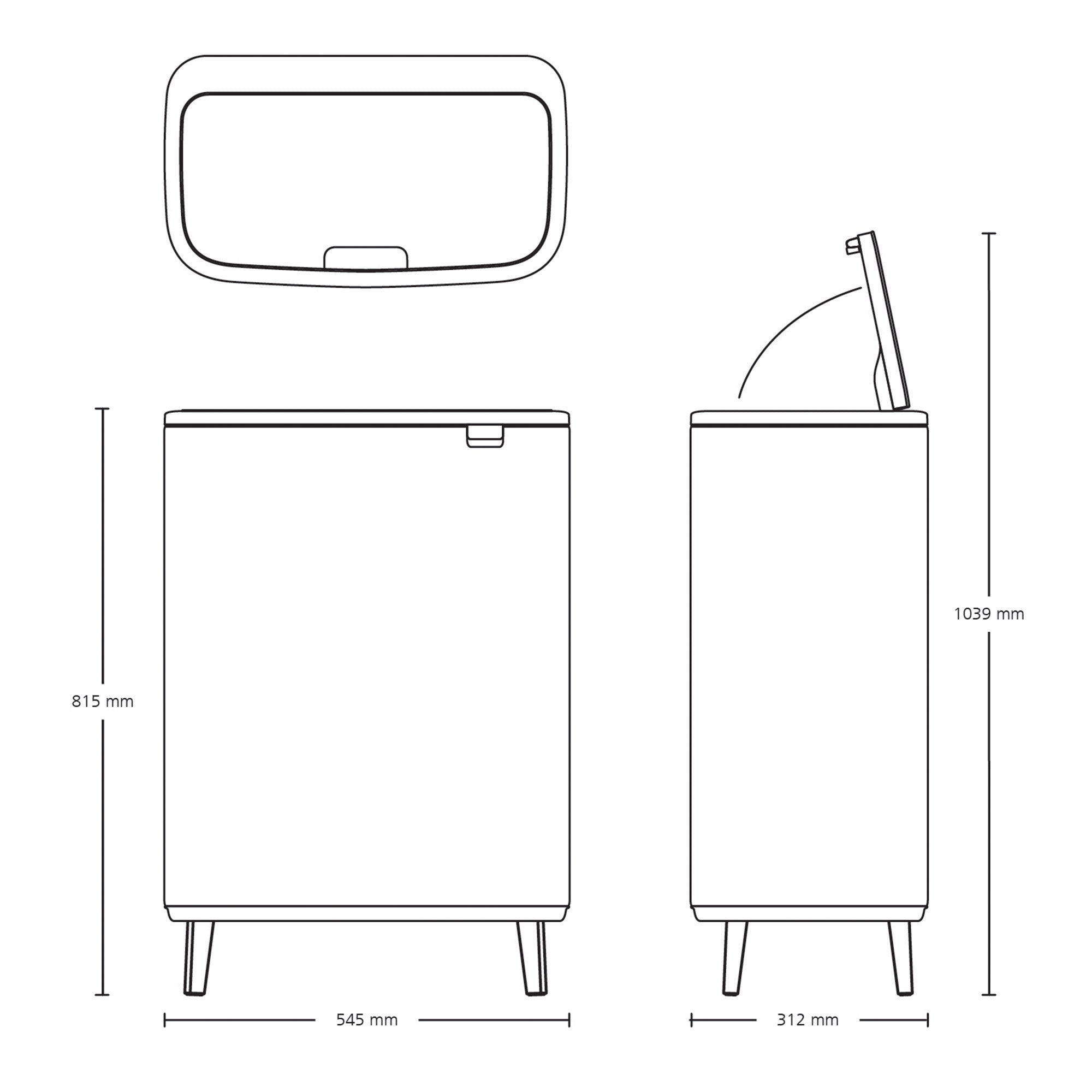 Brabantia BO Touch Bin Hi 2 x 30L Matt Black
