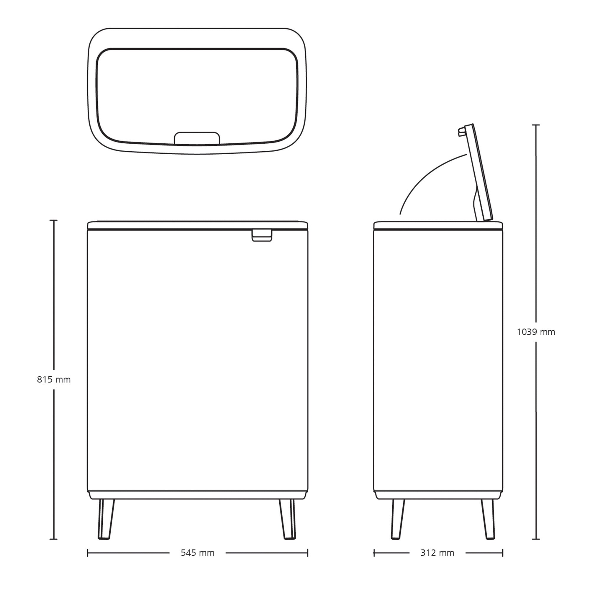 Brabantia BO Touch Bin Hi 2 x 30L Matt Steel FPP