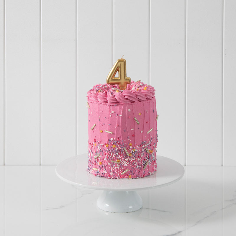 Cake & Candle Candle Number 4 Gold