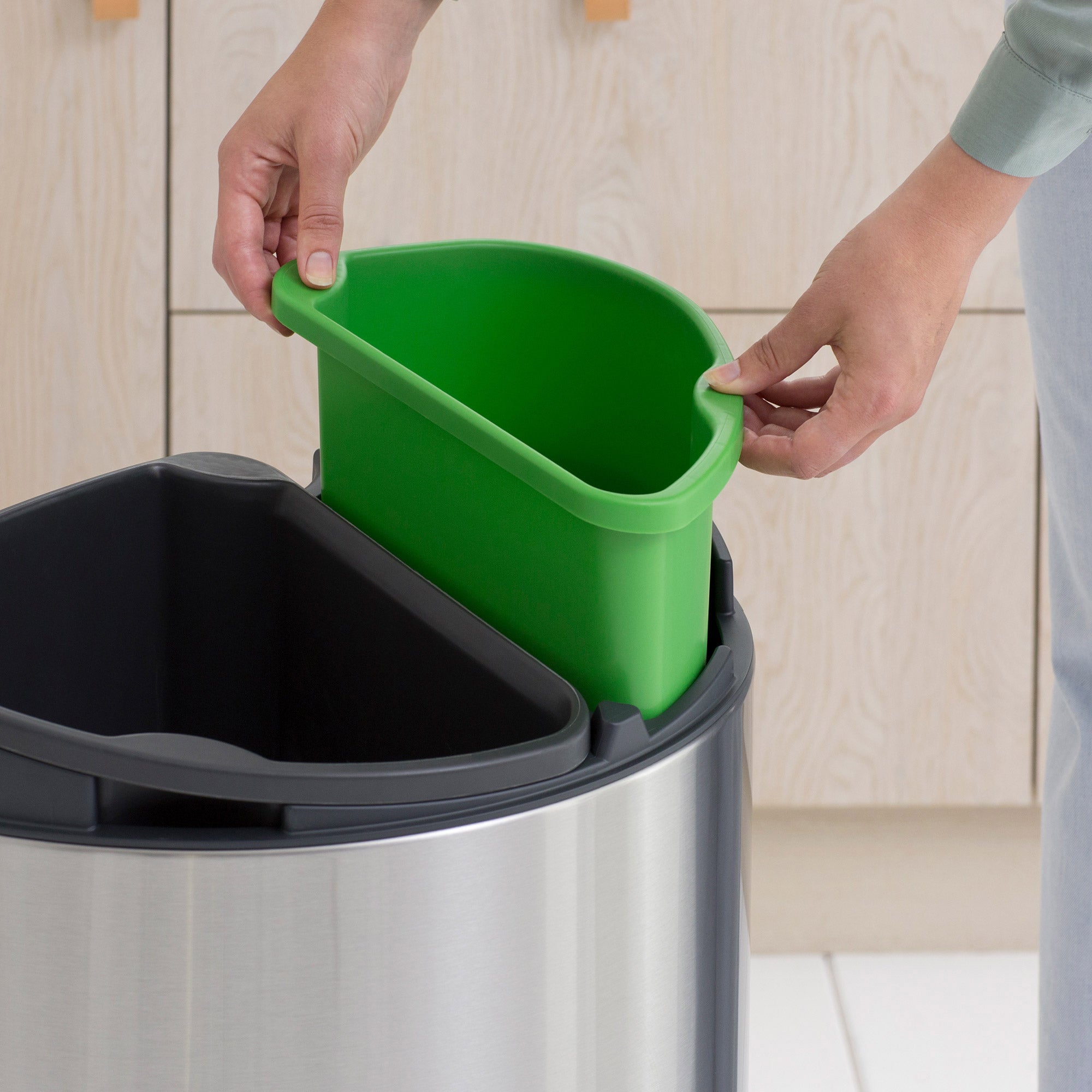 Brabantia Touch Bin New Twin Bin 10/23L FlatBack - FPP Matt Steel