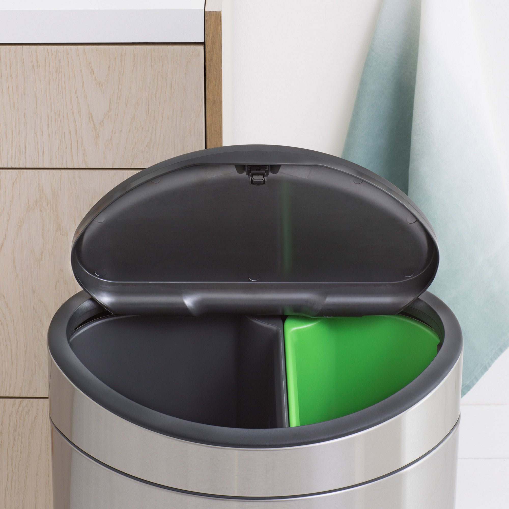 Brabantia Touch Bin New Twin Bin 10/23L FlatBack - FPP Matt Steel