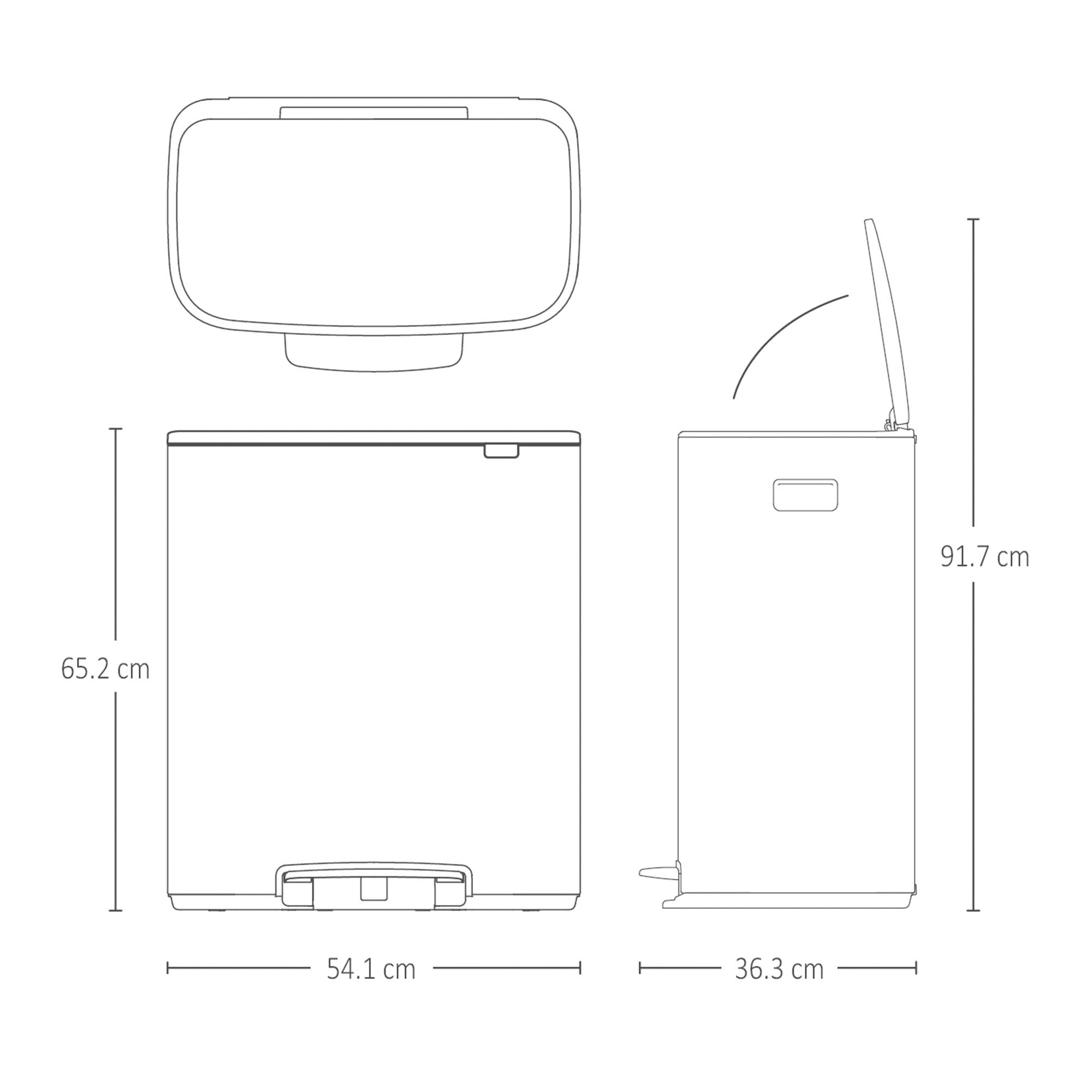 Brabantia BO Pedal Bin 60L White