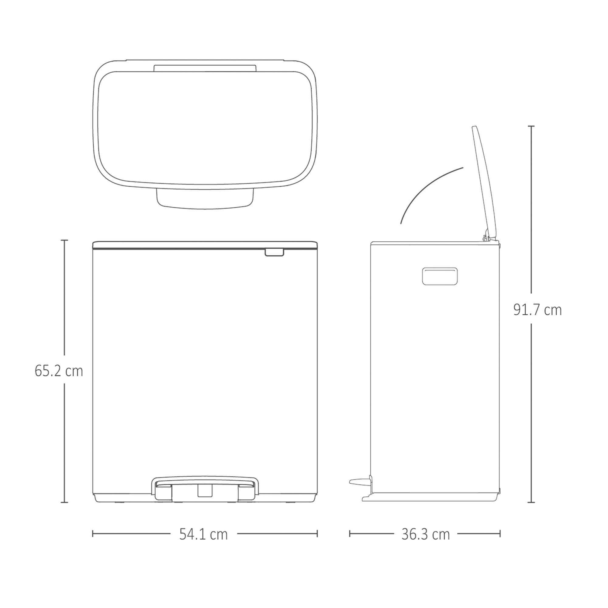 Brabantia BO Pedal Bin 60L Matt Steel FPP