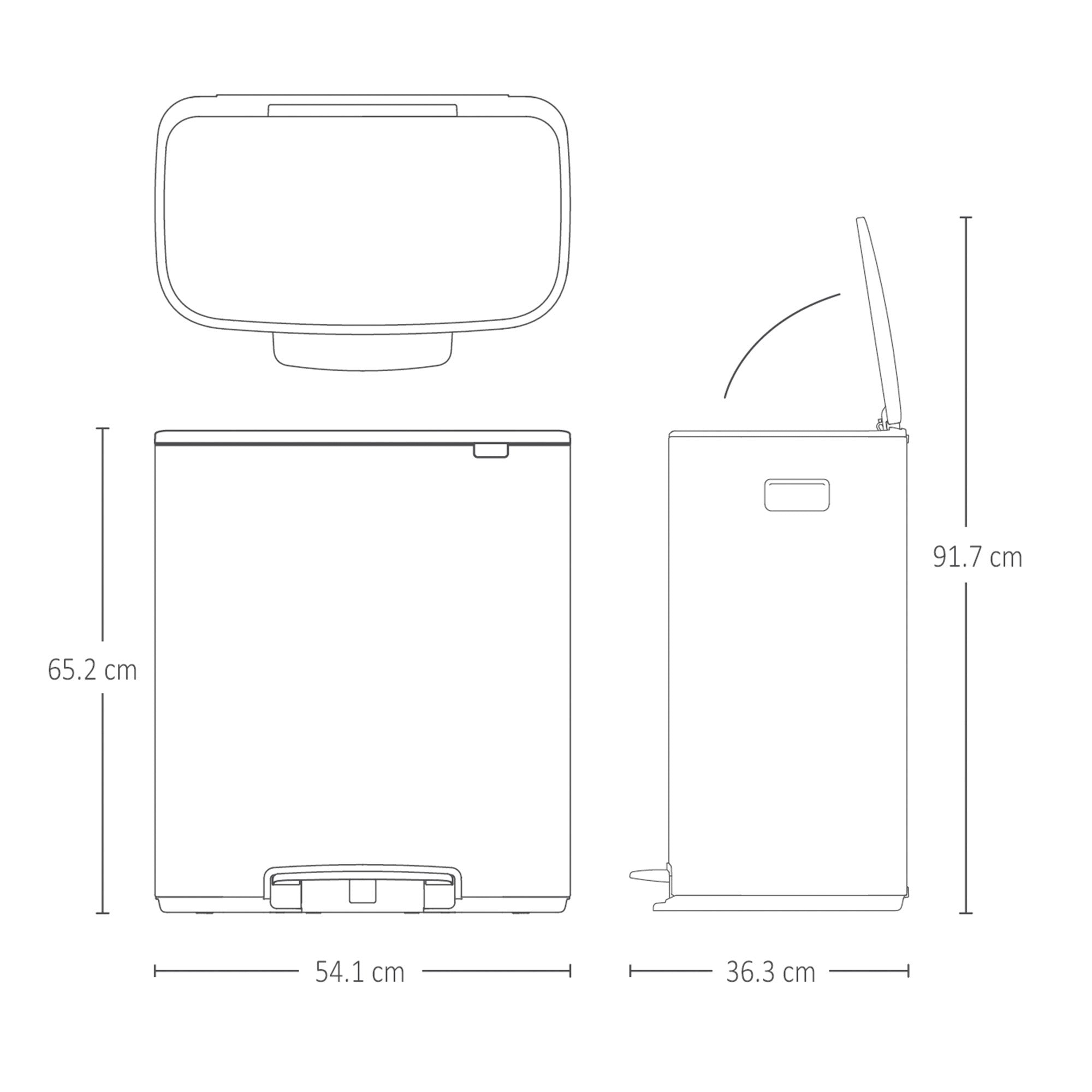 Brabantia BO Pedal Bin 2 x 30L Matt Black