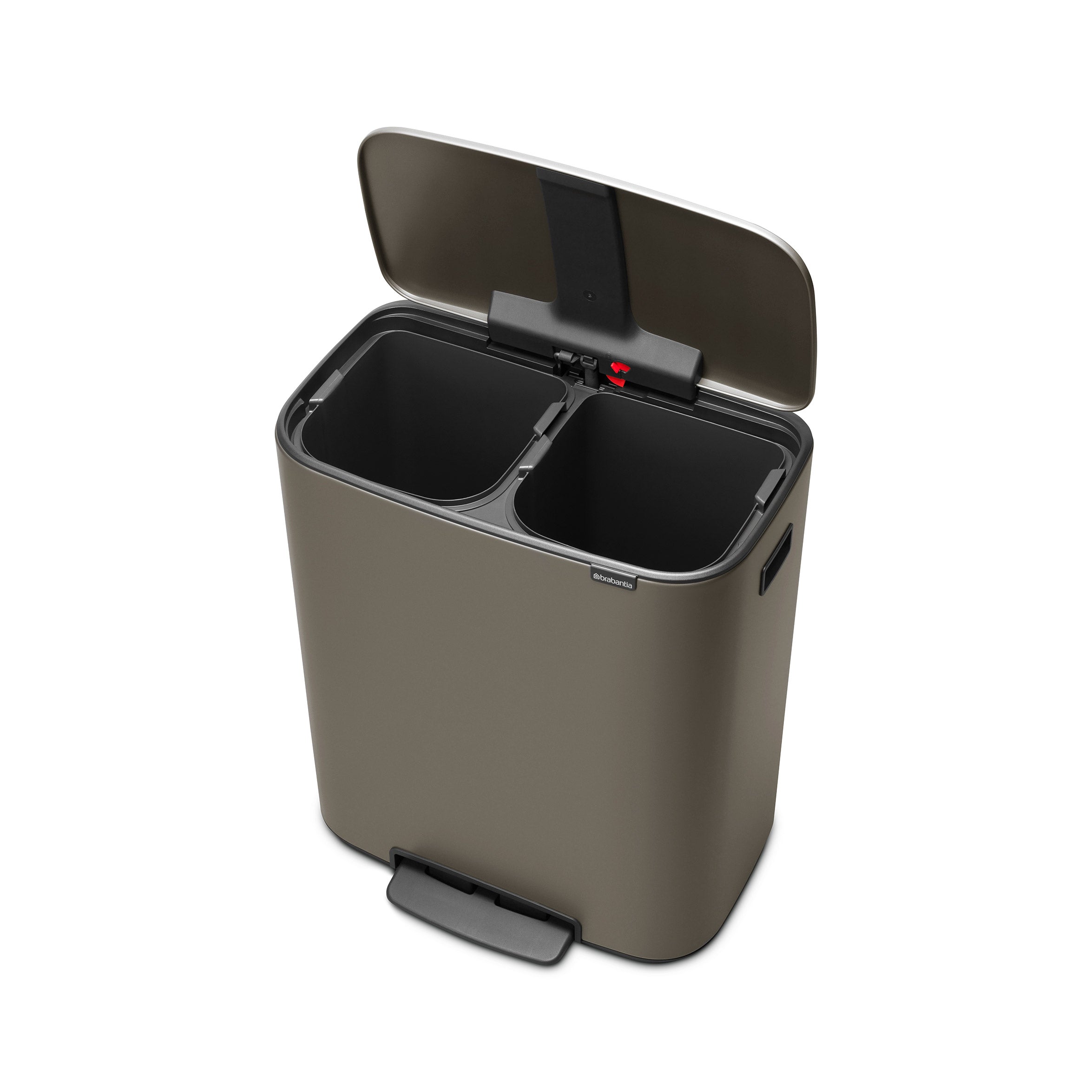 Brabantia BO Pedal Bin 2 x 30L Platinum