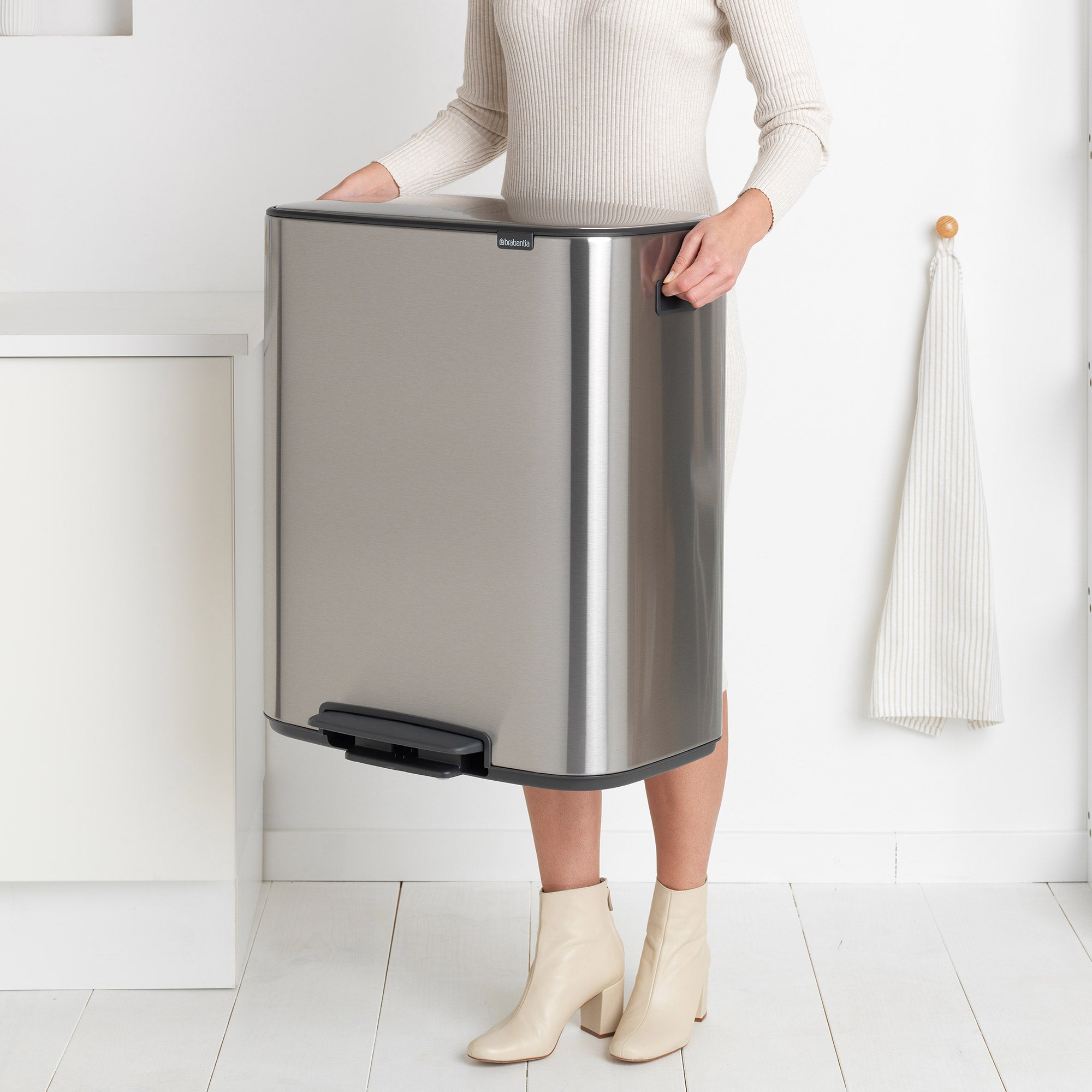 Brabantia BO Pedal Bin 2 x 30L Matt Steel FPP